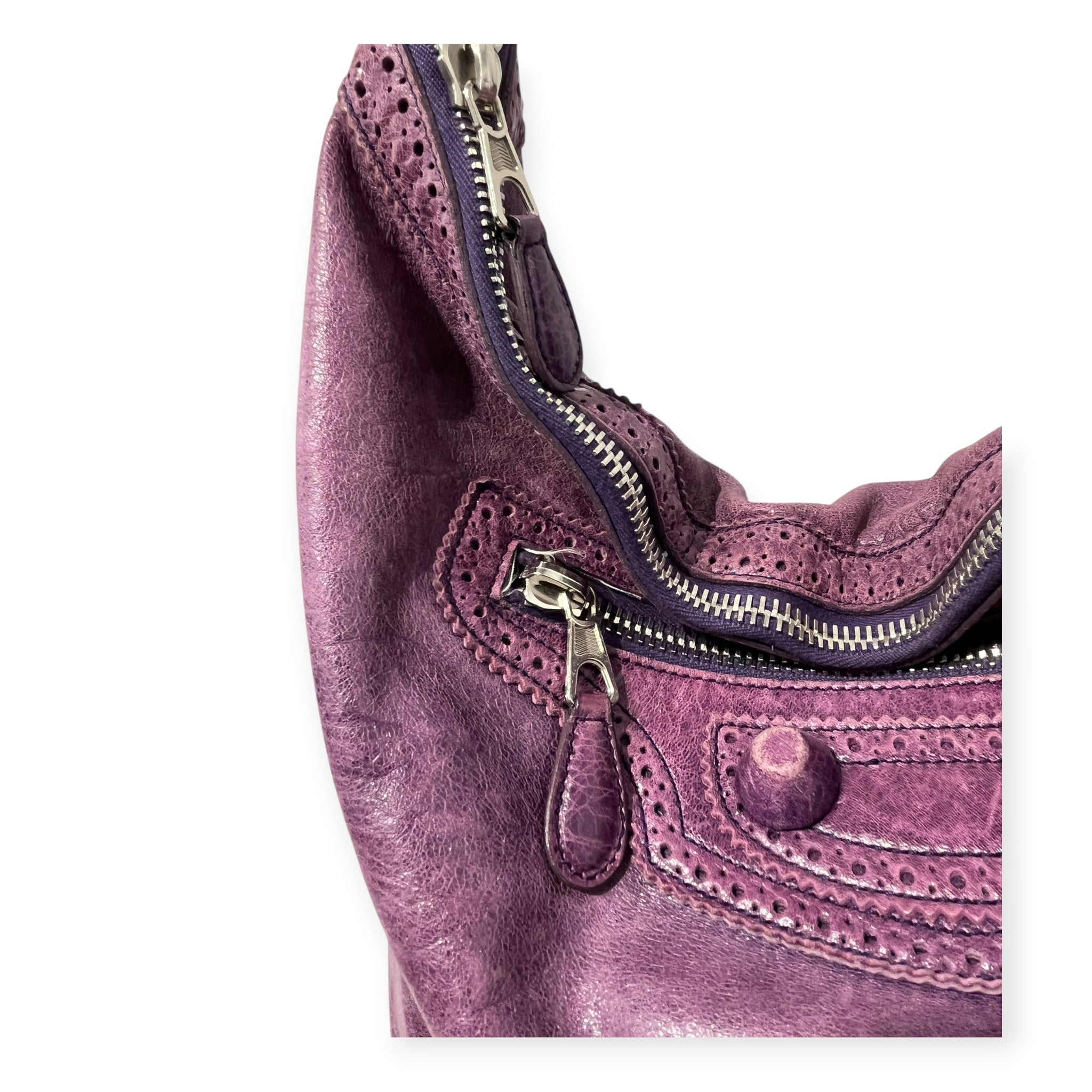 BALENCIAGA/Bag/Leather/PPL/MOTO GIANT BROGUES HOBO BAG view 11