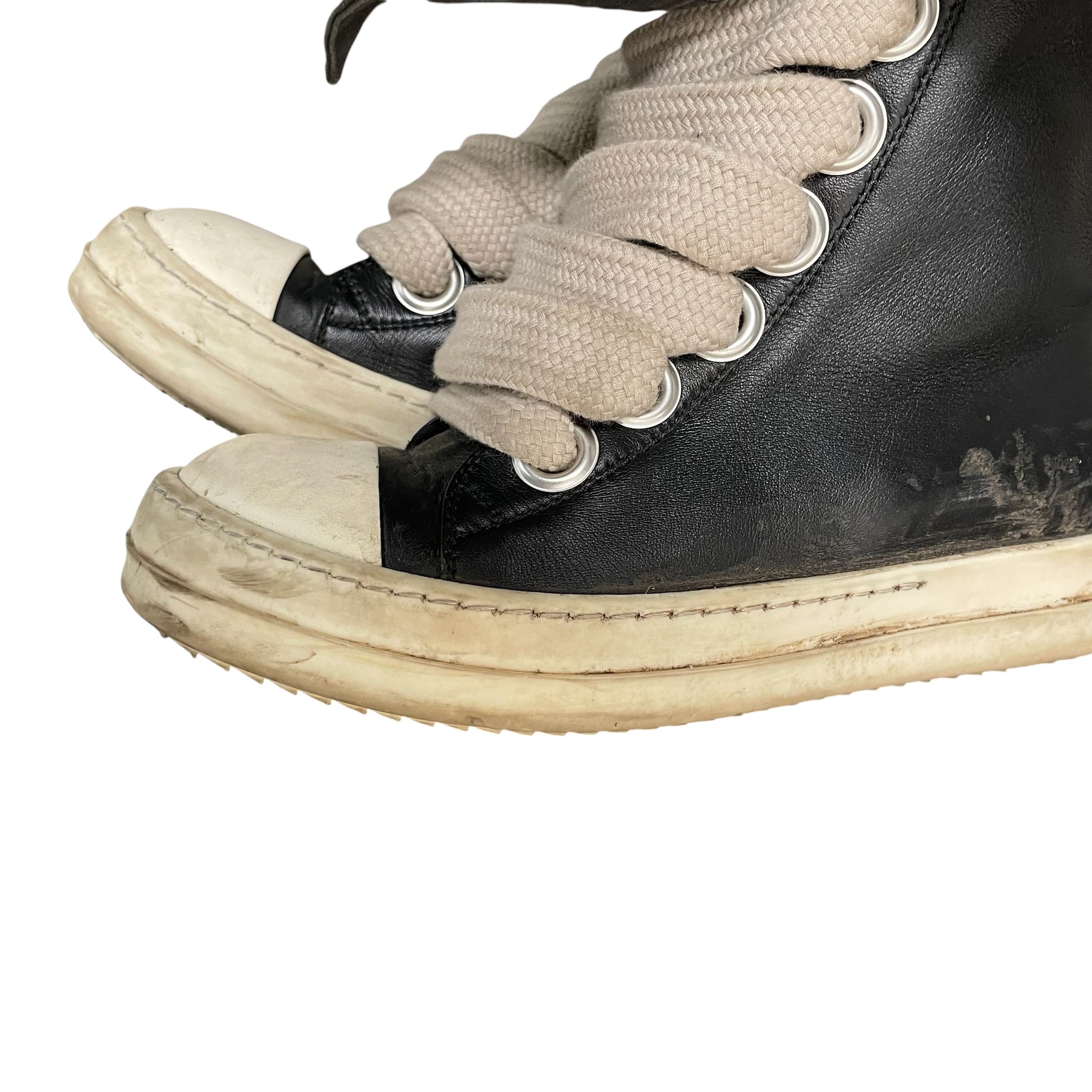 Rick Owens/Hi-Sneakers/EU 36/Leather/BLK/ramones mega lace view 5