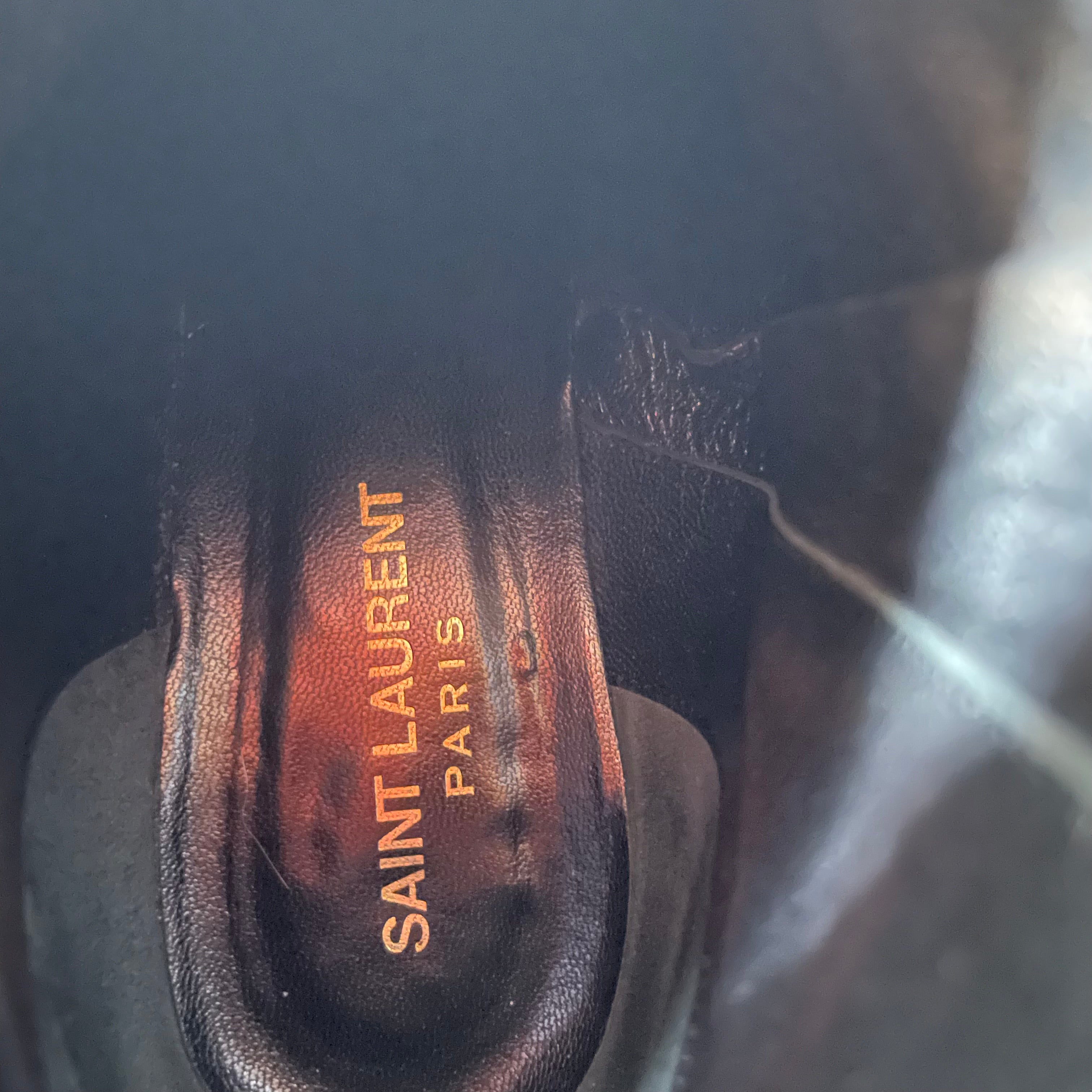 SAINT LAURENT/Chelsea Boots/EU 41/Leather/BLK/METAL DOTS view 3