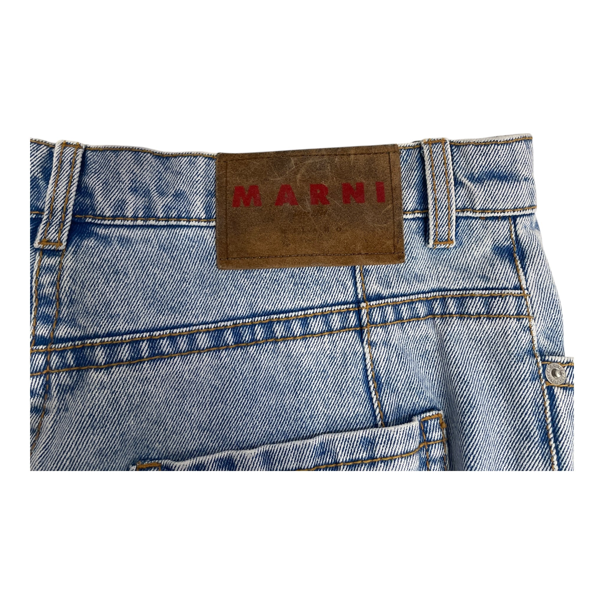 MARNI/Straight Pants/44/Denim/BLU/DISTREESSED W WHOOL PEAKING view 4