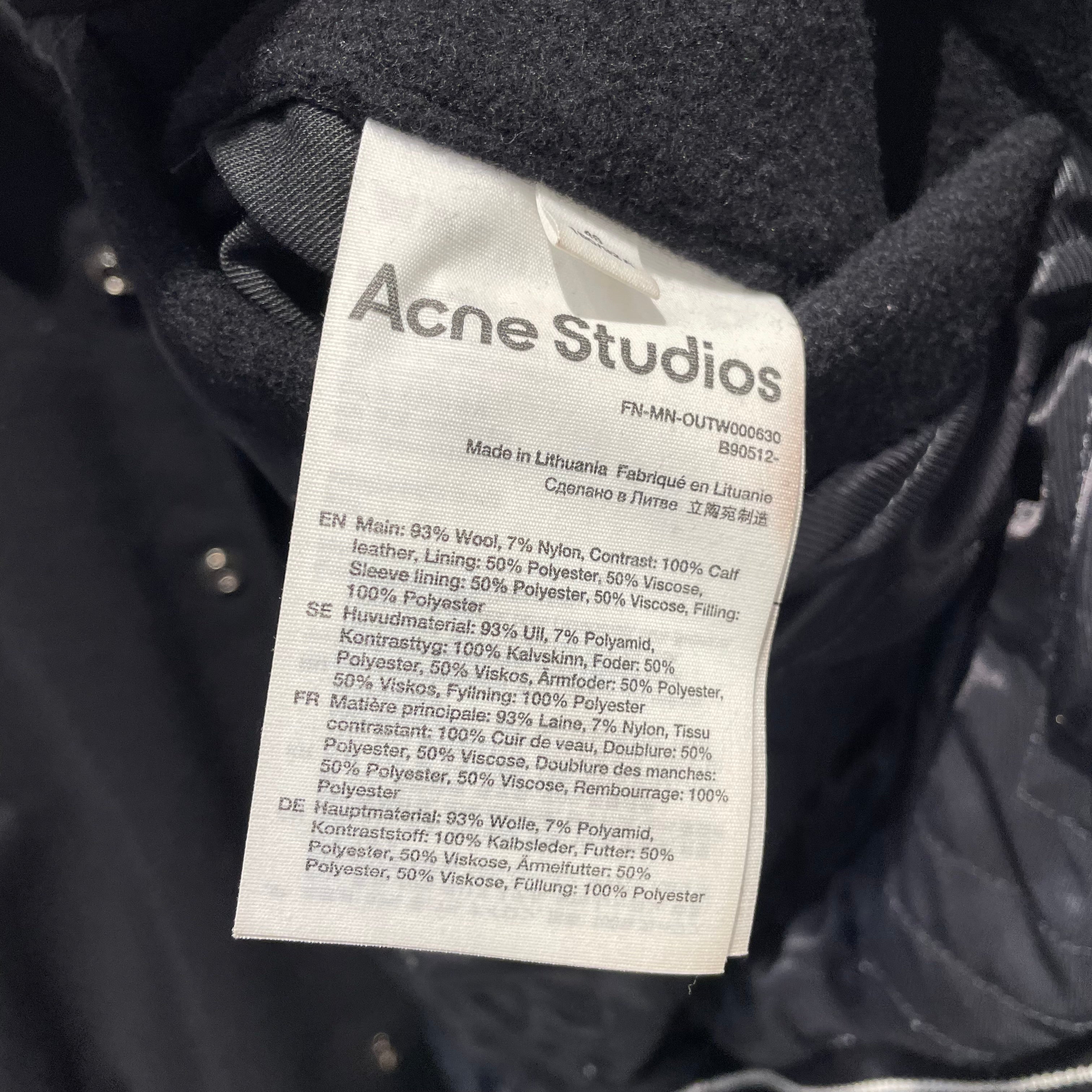 Acne Studios/Jacket/48/BLK/leather sleeve view 4