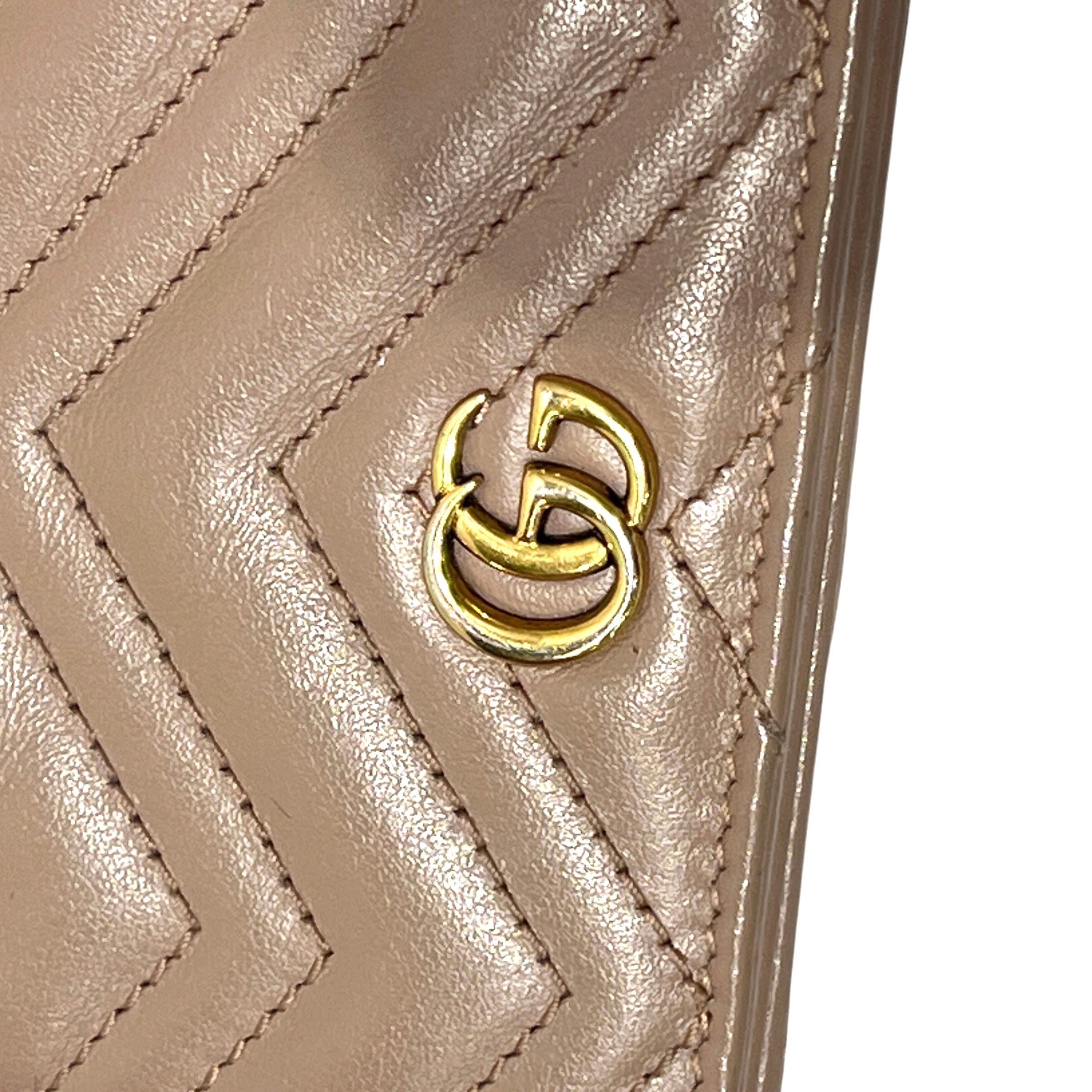 GUCCI/Bifold Wallet/Leather/BEG/L's/MARMONT WALLET/gg on back view 10