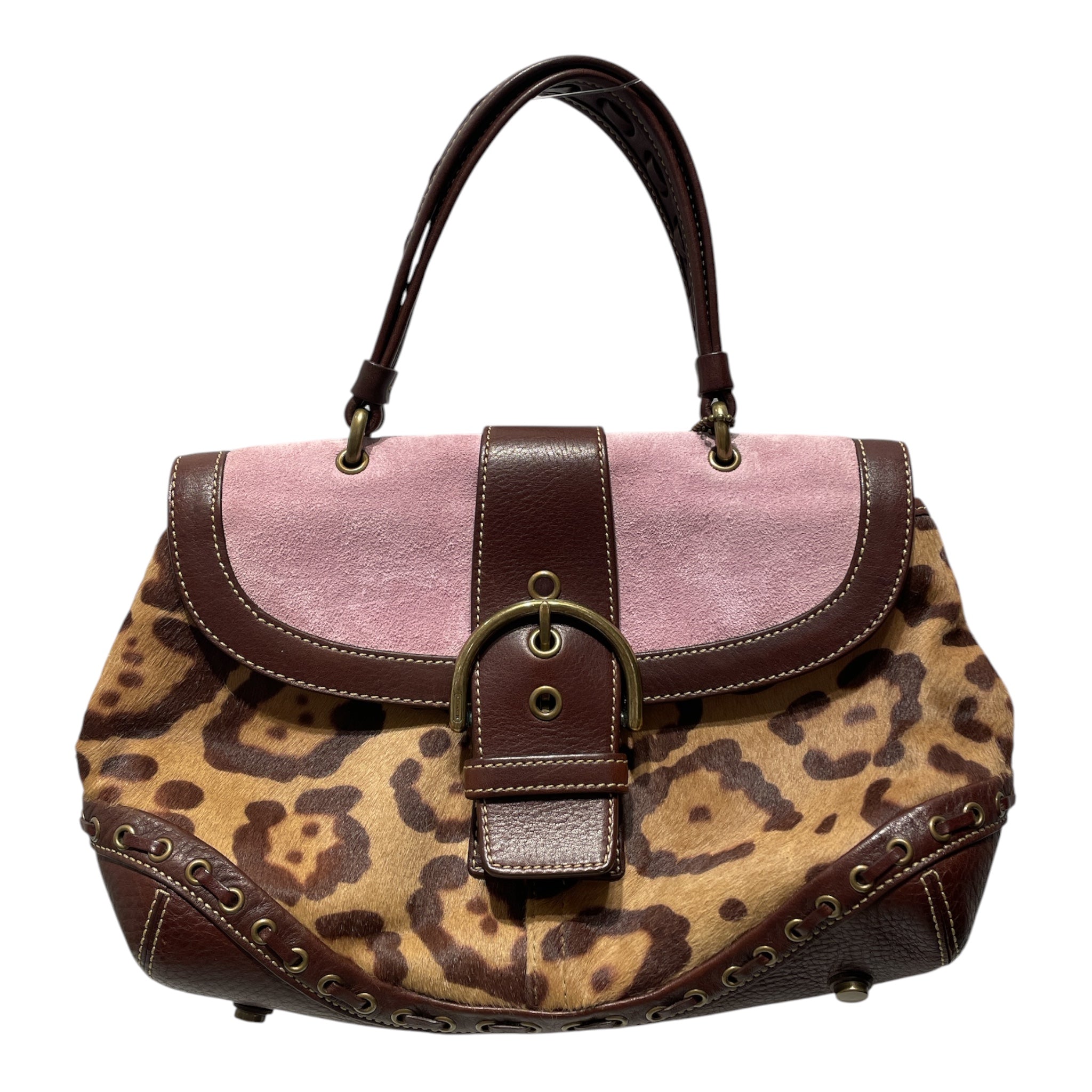 COACH/Hand Bag/Leopard/Suede/BRW/VTG Madison Ocelot Soho Bag view 1