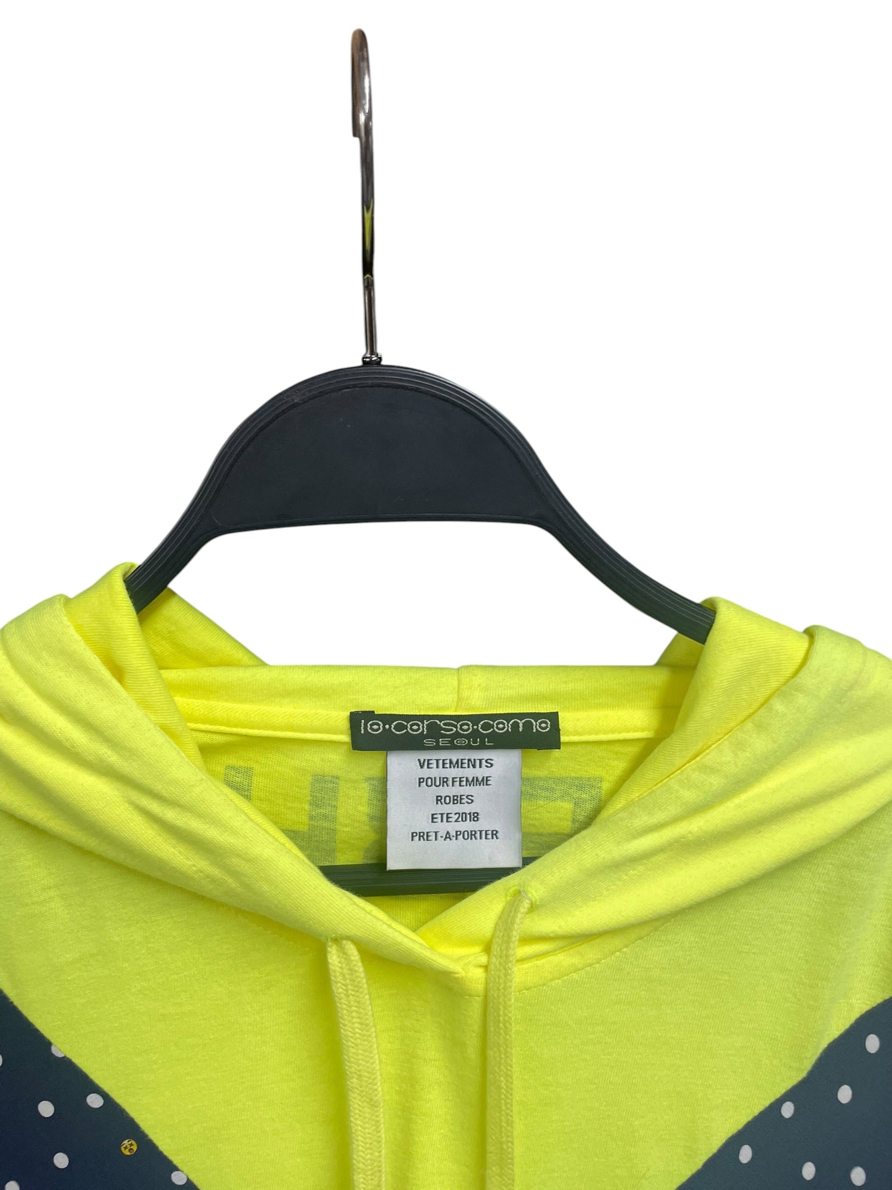 VETEMENTS/LS Dress/XS/Polka dot/Silk/NVY/MATTERHORN HOODED EMOJI DRESS view 5