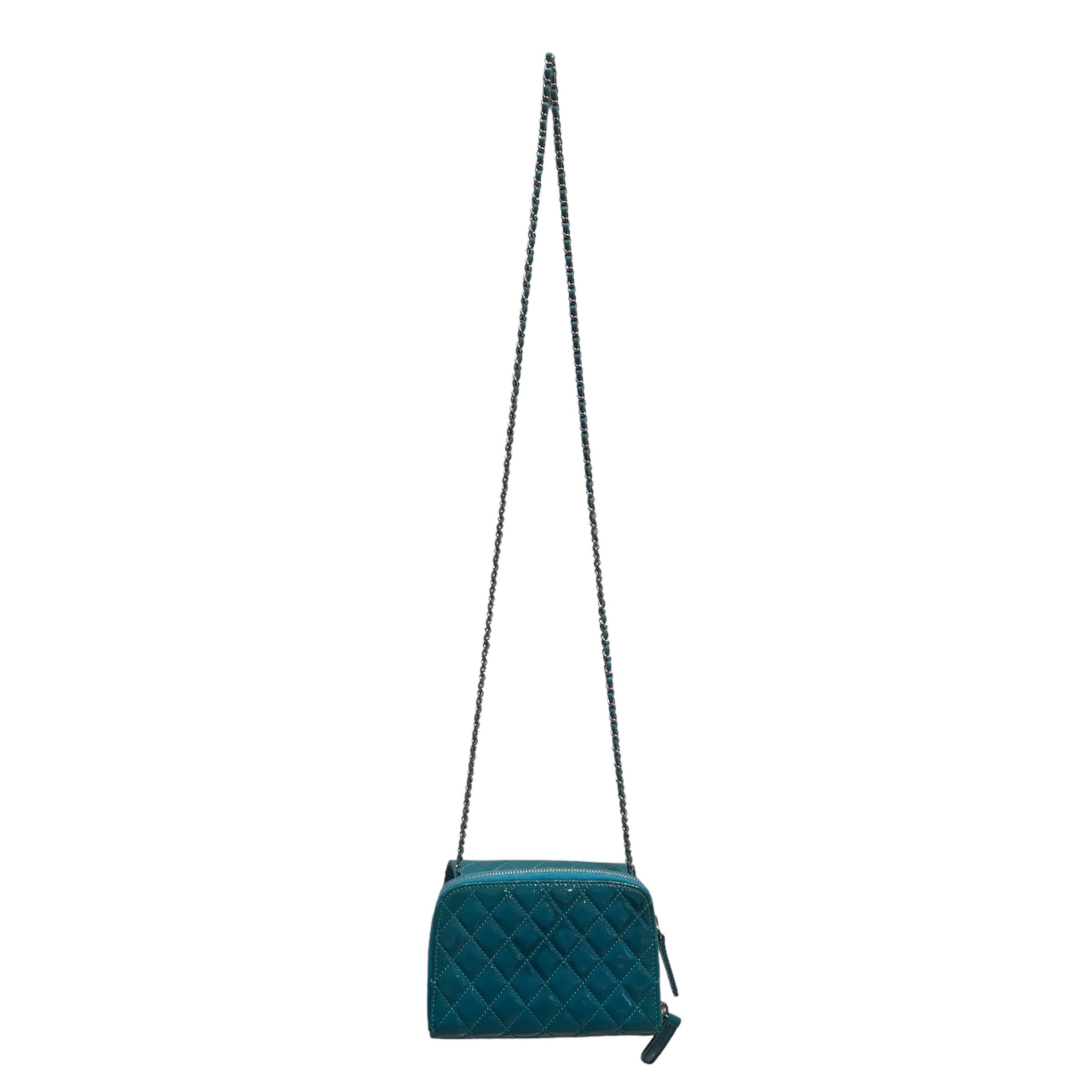 CHANEL/Hand Bag/Leather/BLU/MINI SQUARE TURQ view 2