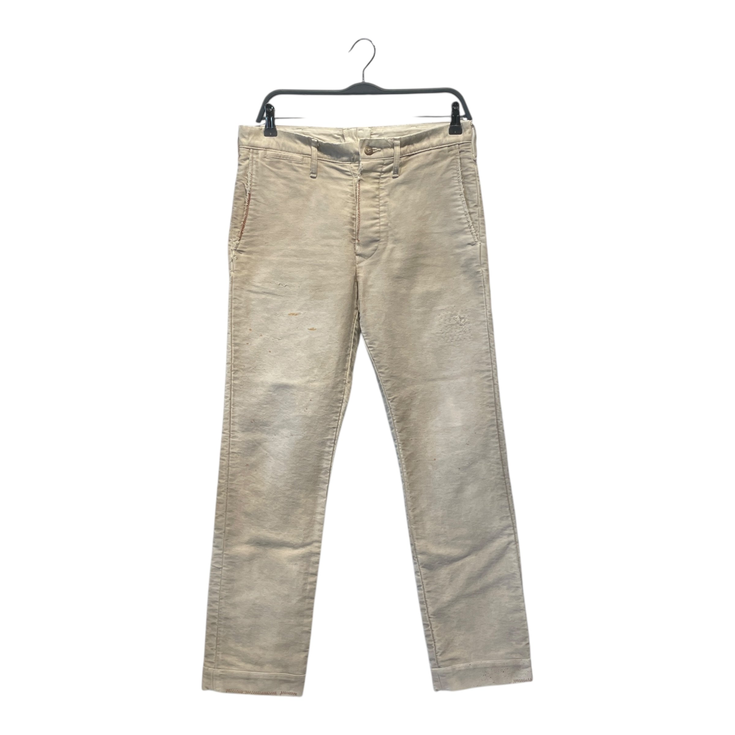 FABRIC BRAND&Co/Straight Pants/29/Cotton/BEG/Distressed/ORANGE STITCHING view 1