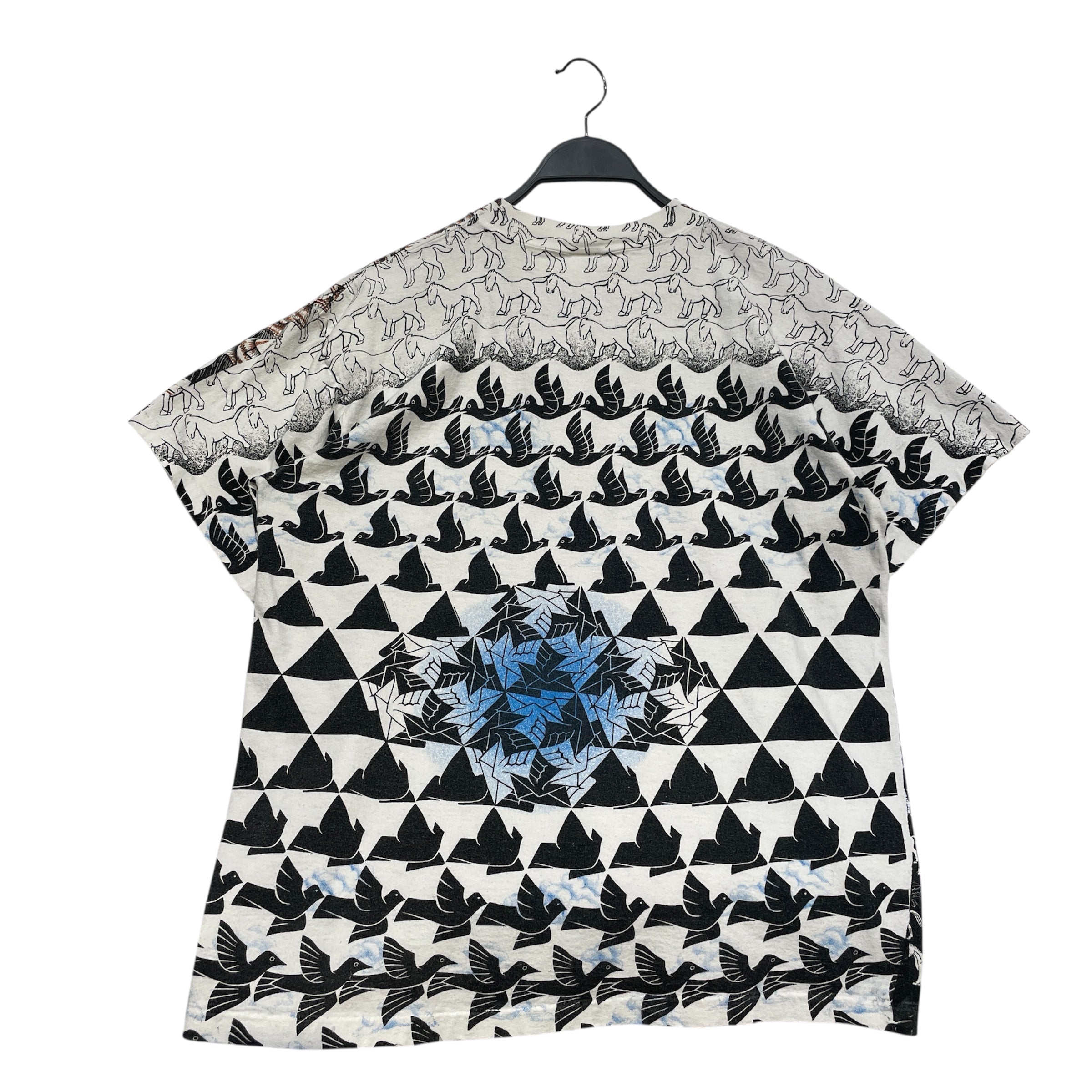 ANDAZIA/T-Shirt/L/Cotton/WHT/All Over Print/M.C. Escher 'Sky and Water' view 2