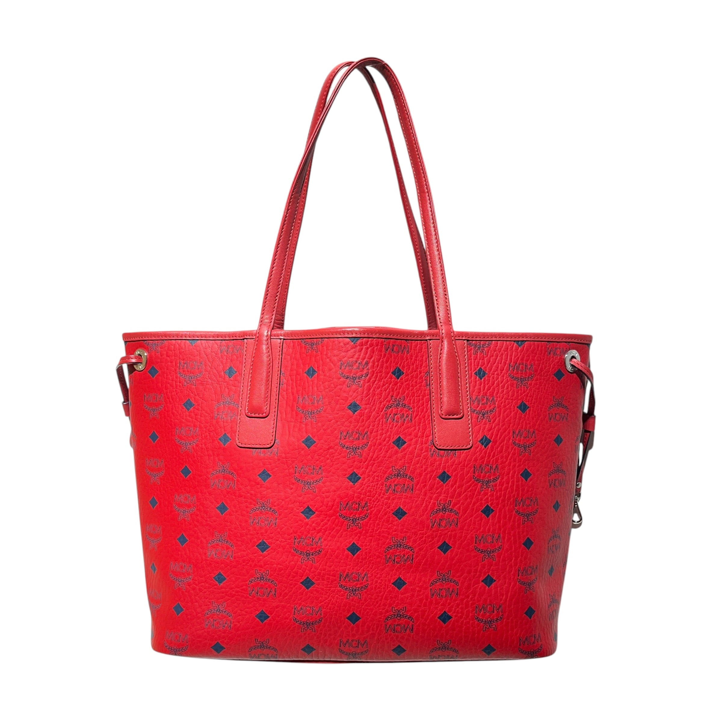 MCM/Tote Bag/Monogram/Leather/PPL/BLUE ON RED view 2