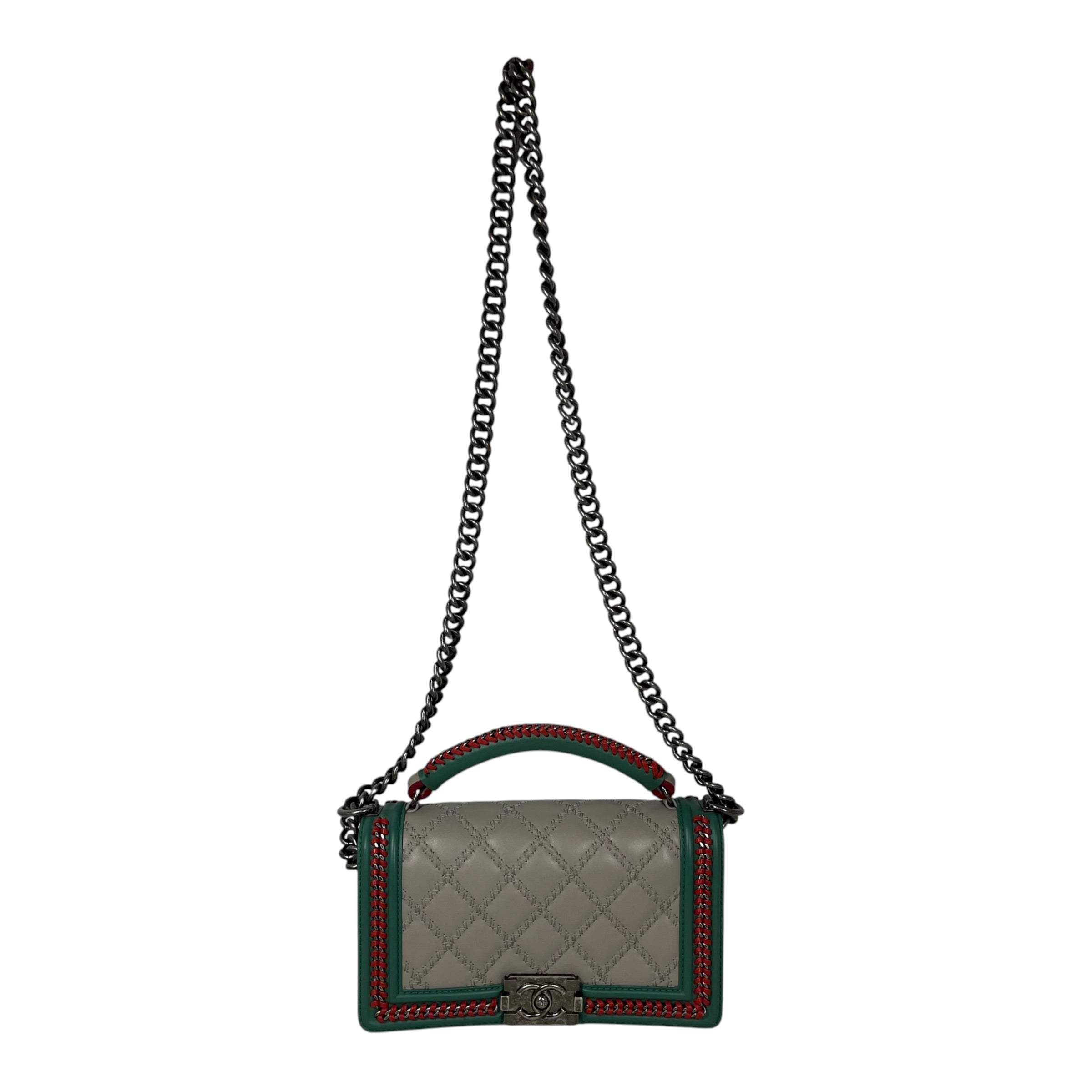 CHANEL/Cross Body Bag/Leather/GRY/Paris Salzburg Green/Red view 1
