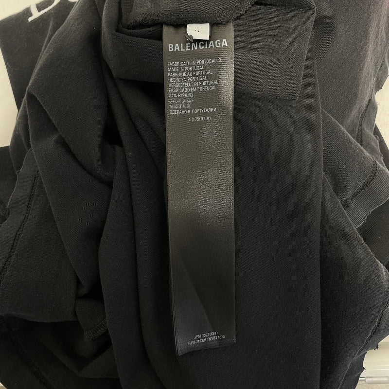 BALENCIAGA/T-Shirt/XL/Cotton/BLK/Graphic/Be Different