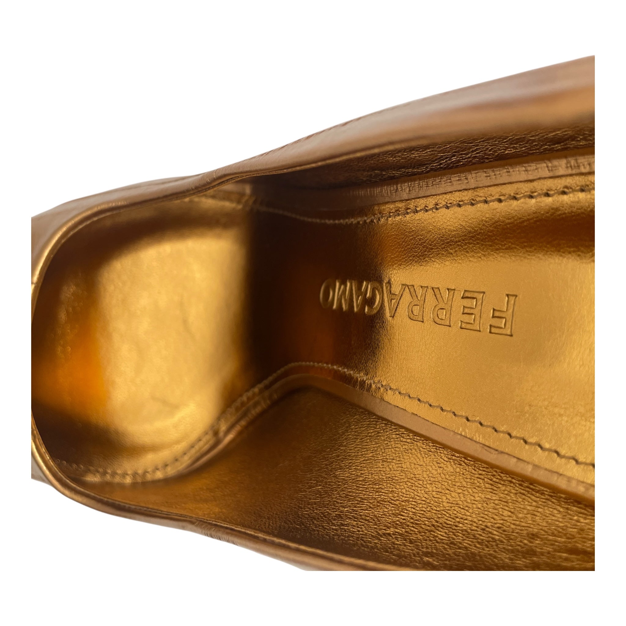 Salvatore Ferragamo/Heels/US 8.5/Leather/GLD/HEEL ON MIDDLE OF SOLE view 6