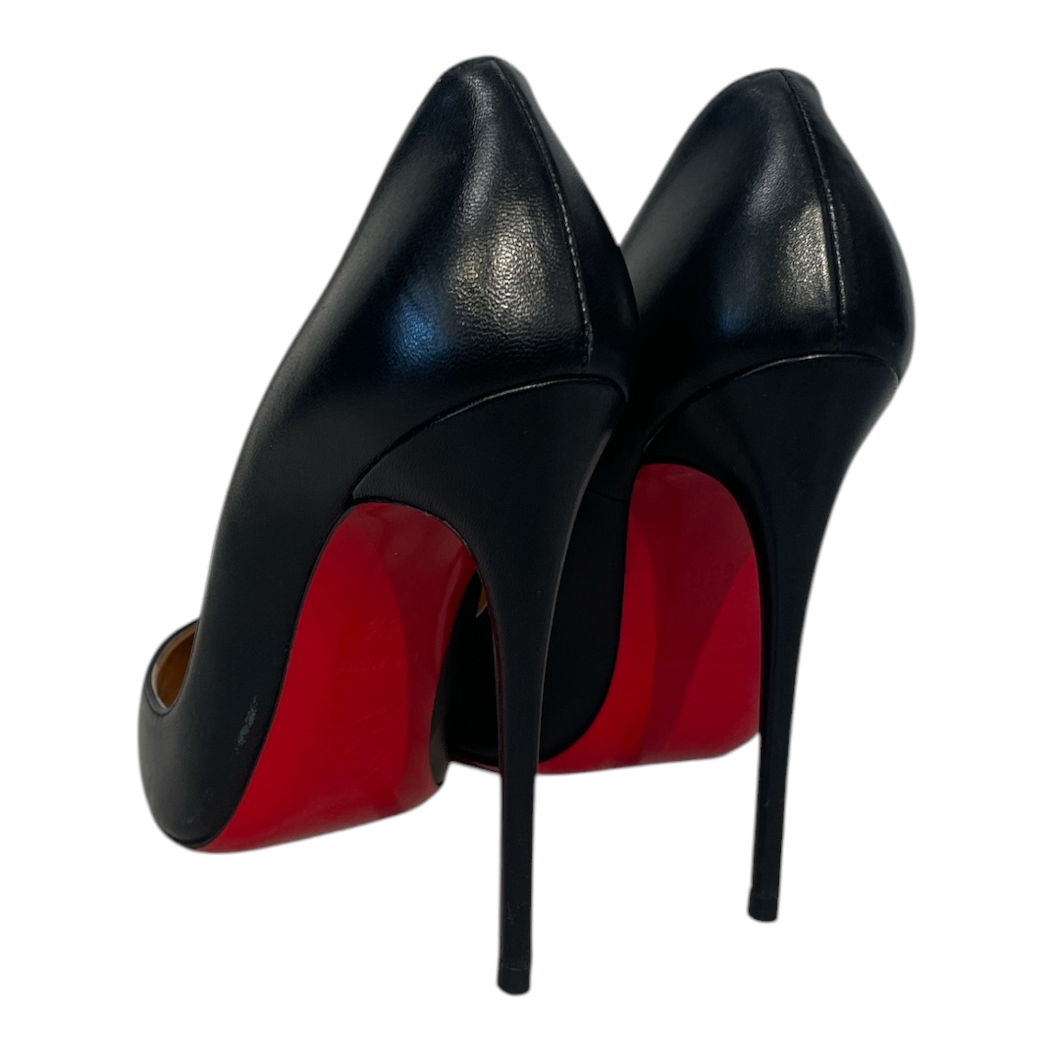 Christian Louboutin/Heels/EU 36.5/Leather/BLK/POINTED TOE RED BOTTOM view 2