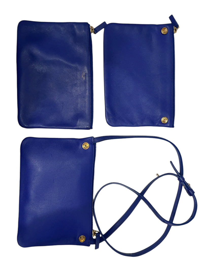 CELINE/Cross Body Bag/M/Leather/BLU/