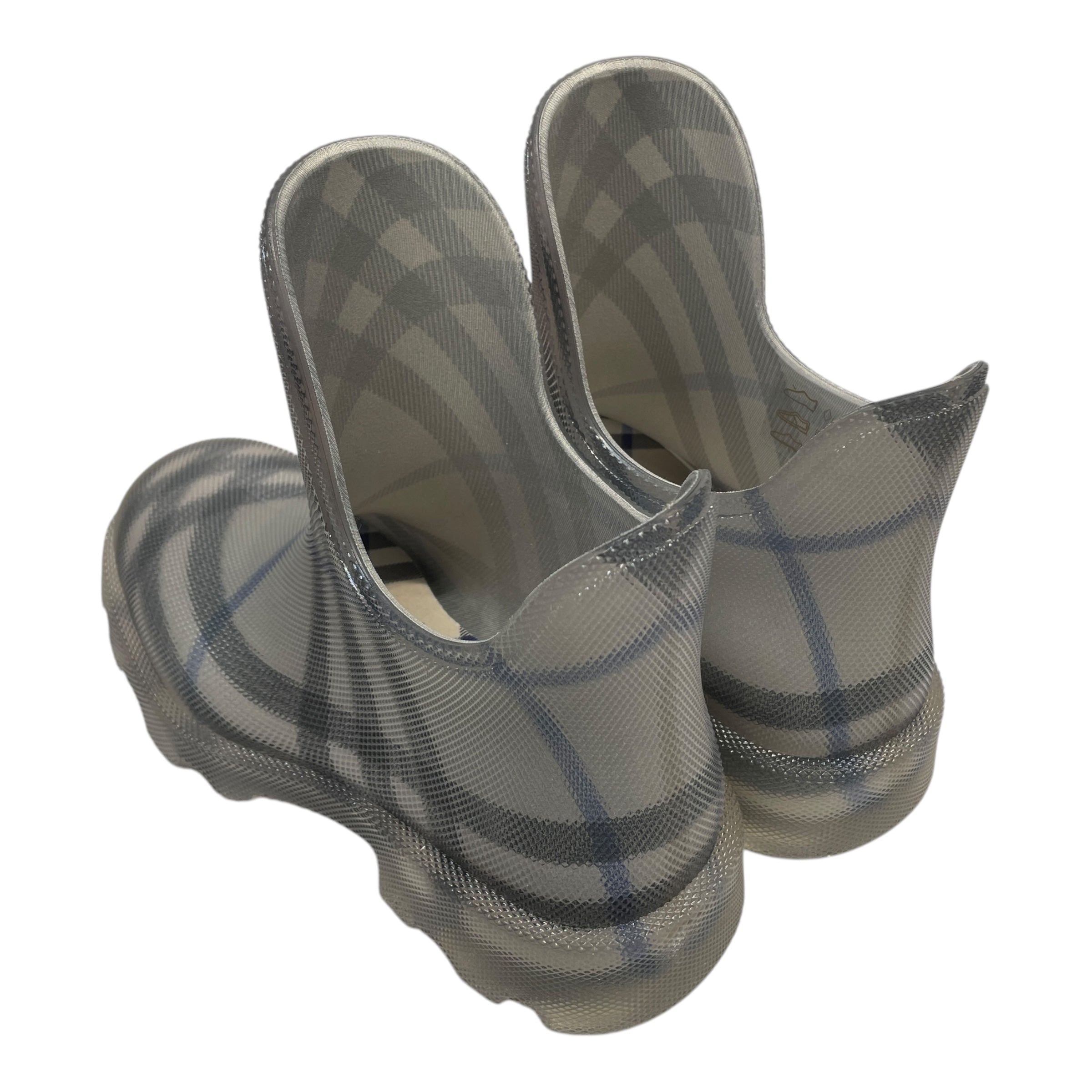 BURBERRY/Rain Boots/EU 40/Plaid/Polyester/GRY/ view 2
