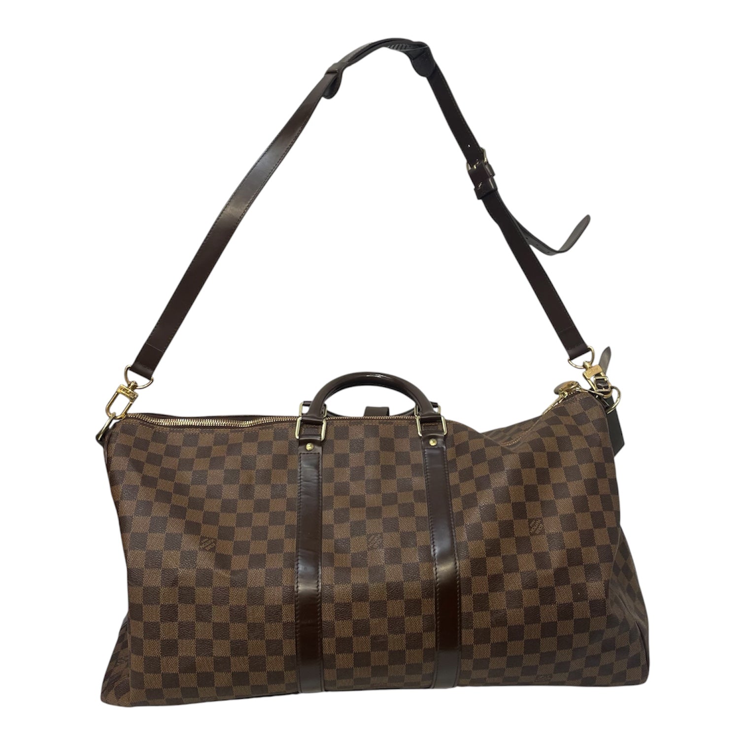 LOUIS VUITTON/Luggage/Border/Leather/BRW/Keepall 55 Bandouliere view 2