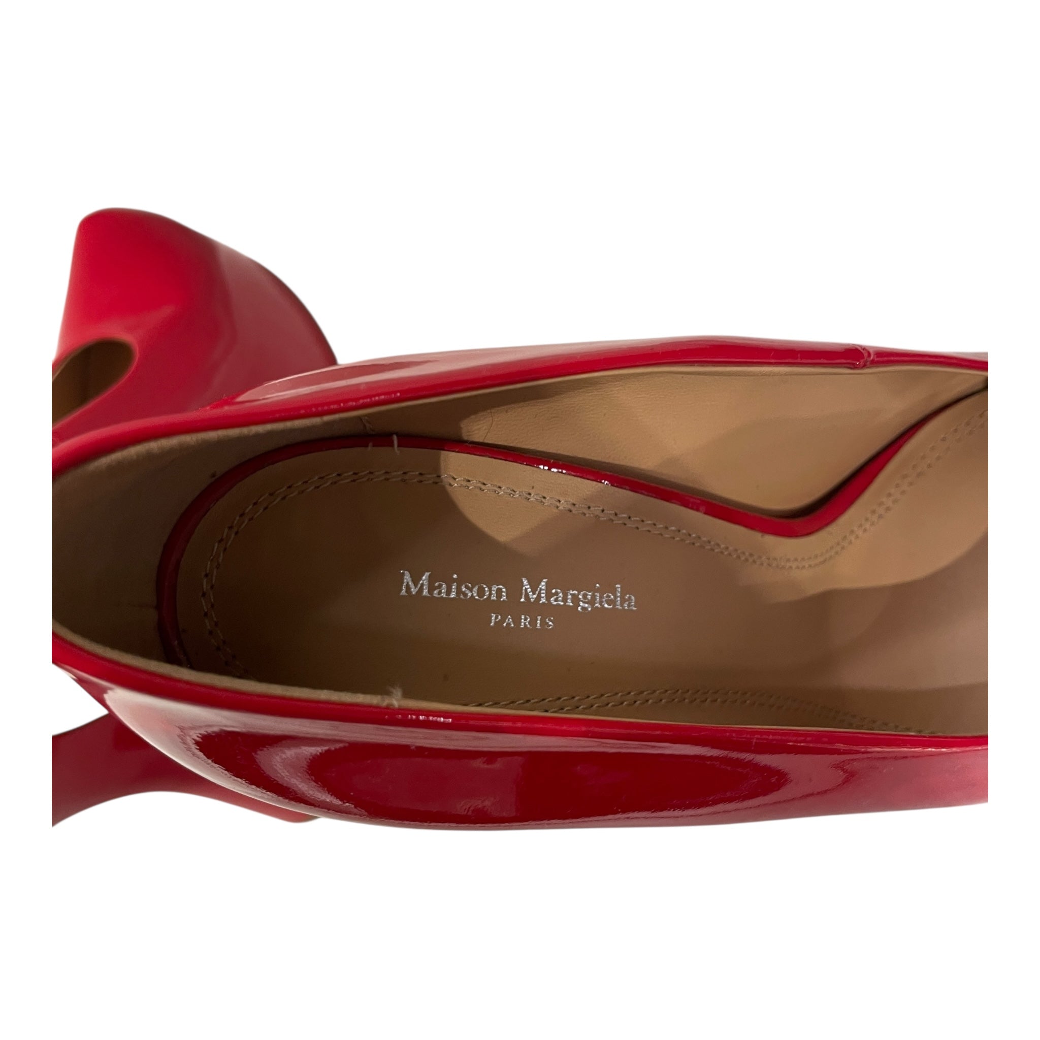 Maison Margiela/Heels/EU 38/Leather/RED/PATENT WIDE HEEL view 4