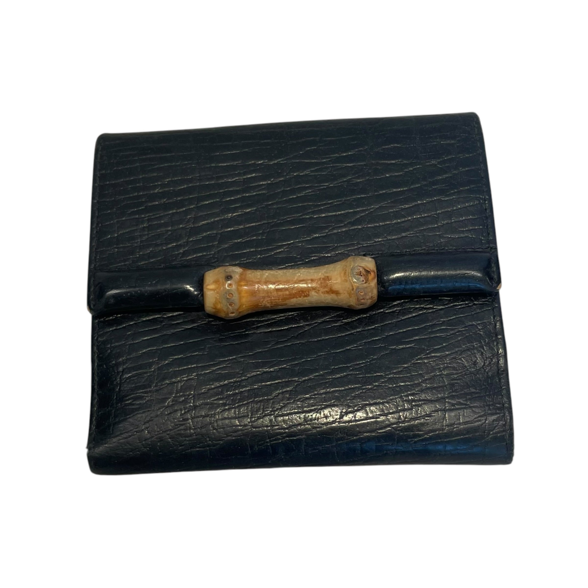 GUCCI/Wallet/BLK/Bamboo accent view 1