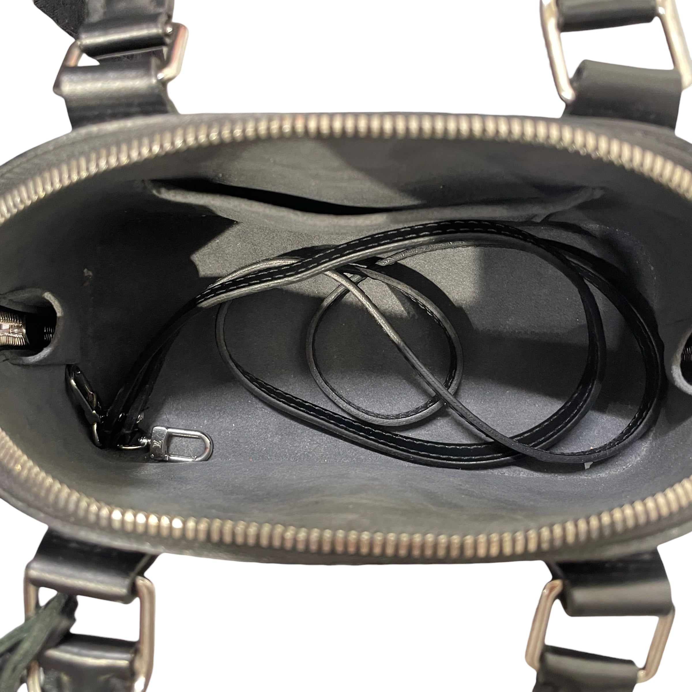 LOUIS VUITTON/Cross Body Bag/Stripe/Leather/BLK/Alma Epi view 5