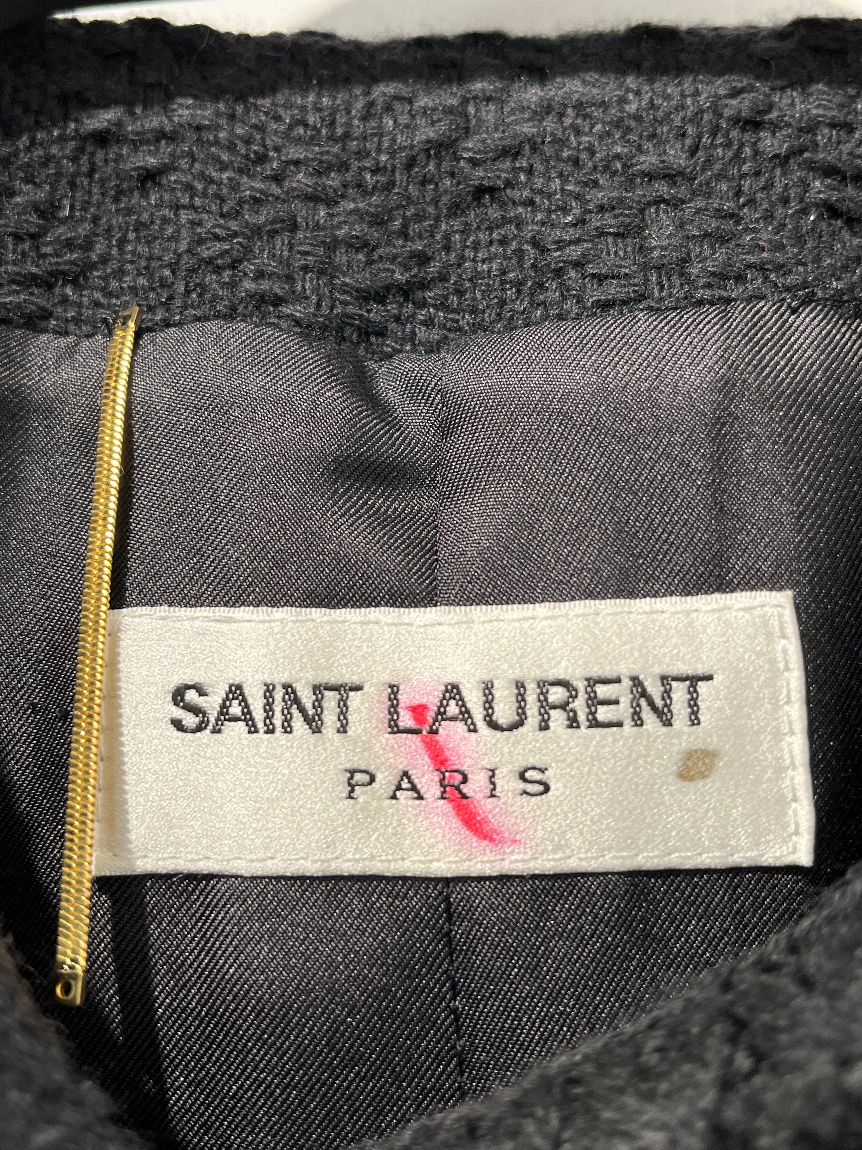 YVES SAINT LAURENT/Blouson/36/Wool/BLK/SHORT TWEED DIAMNT JCKT view 6