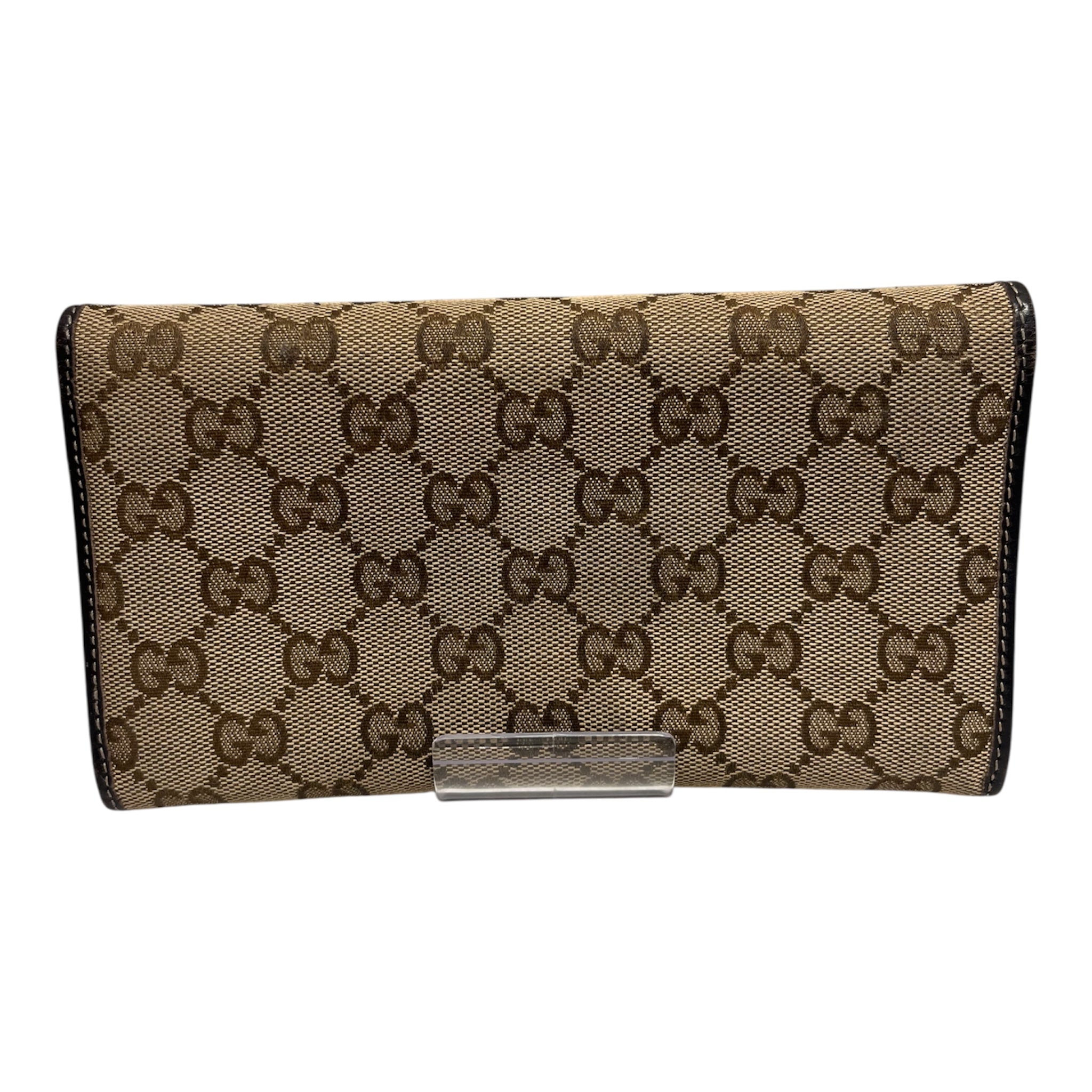 GUCCI/Bifold Wallet/Monogram/Cotton/KHK/Heart Wallt view 4