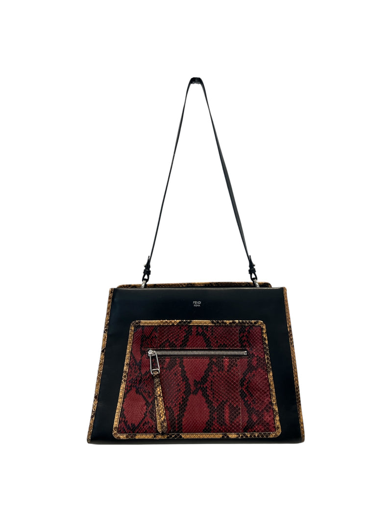 FENDI/Hand Bag/M/Animal Pattern/Leather/BLK/