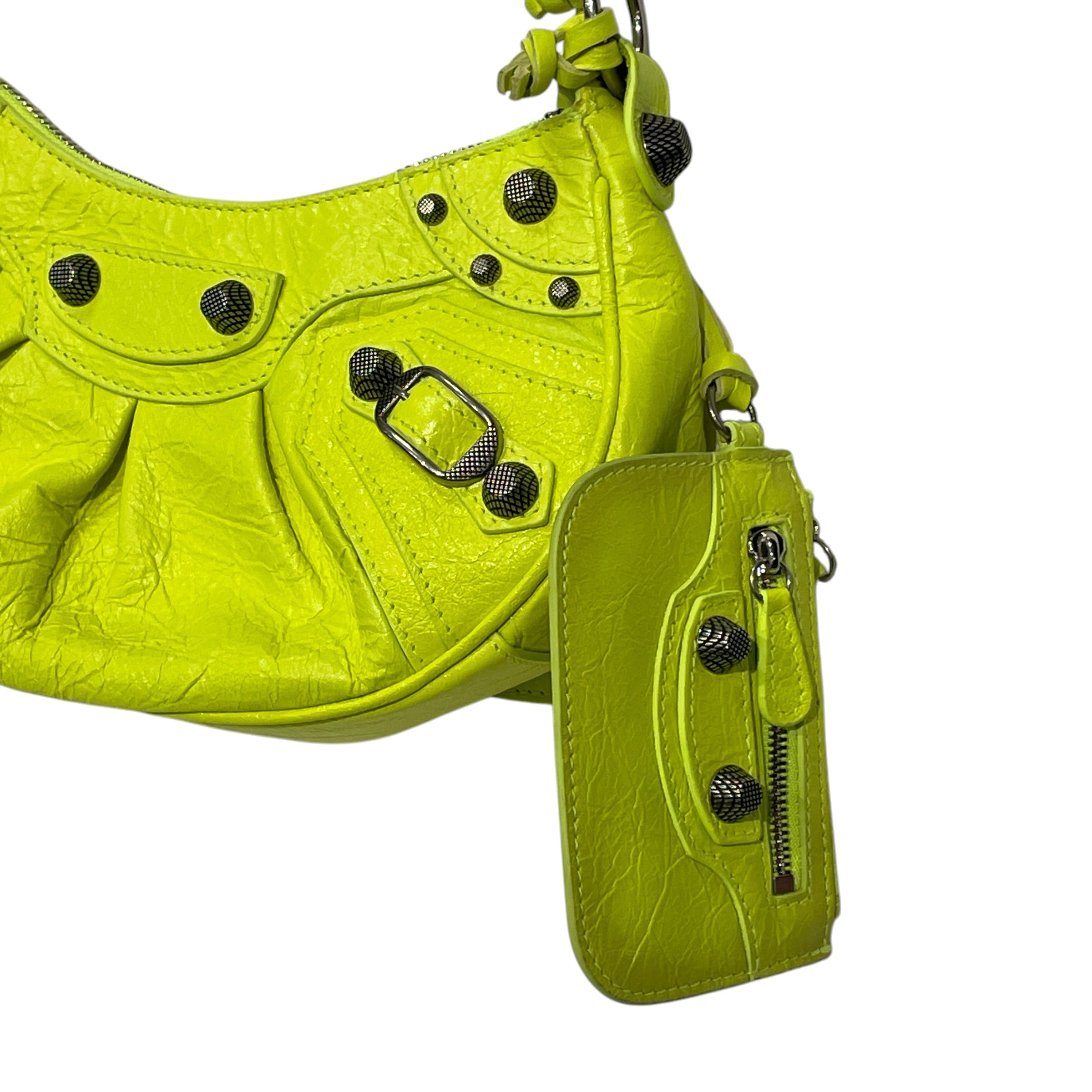 BALENCIAGA/Cross Body Bag/Leather/GRN/MINI CAGOLE view 3
