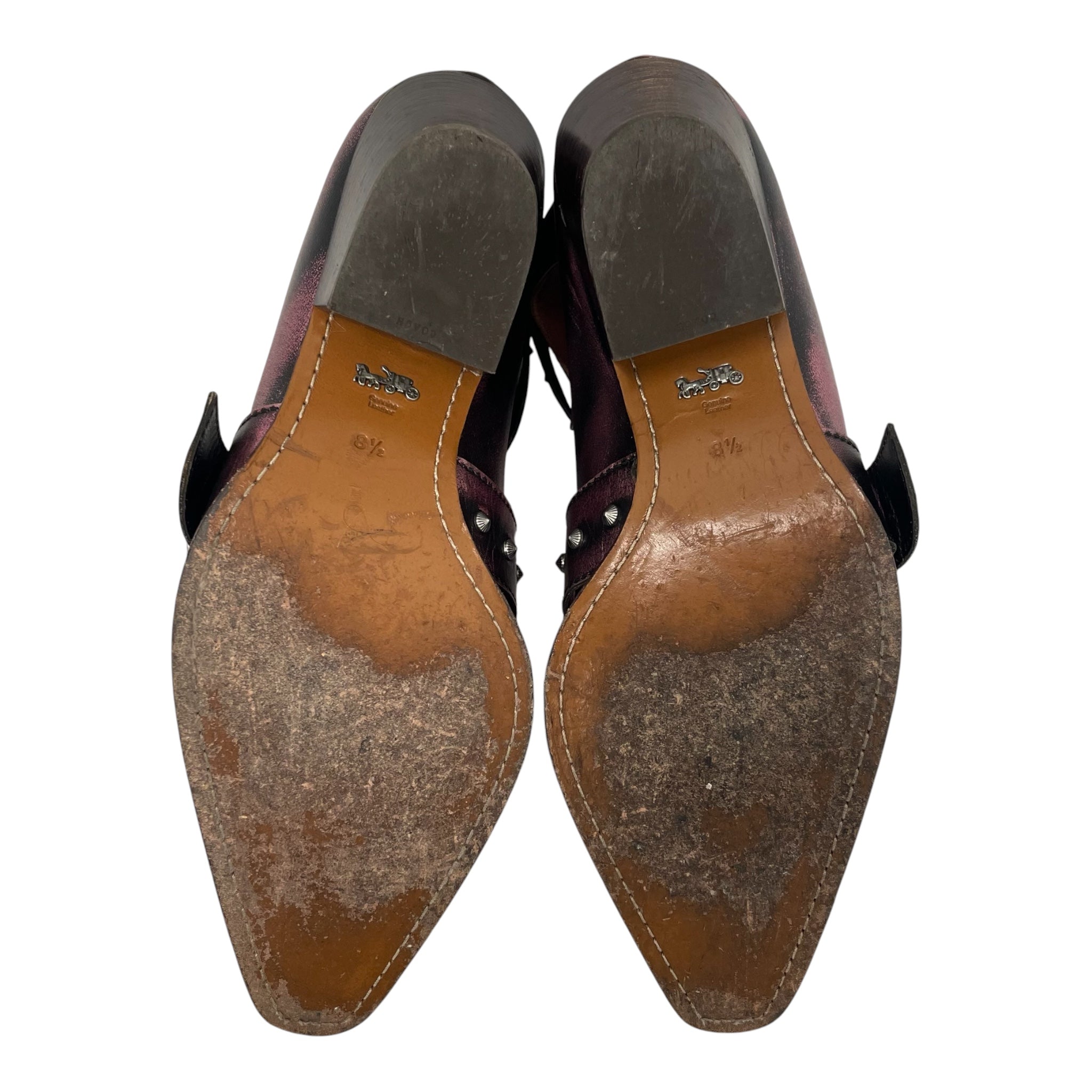 COACH/Dress Shoes/US 8.5/Glitter/Leather/PPL/STUDSTONETIP view 5