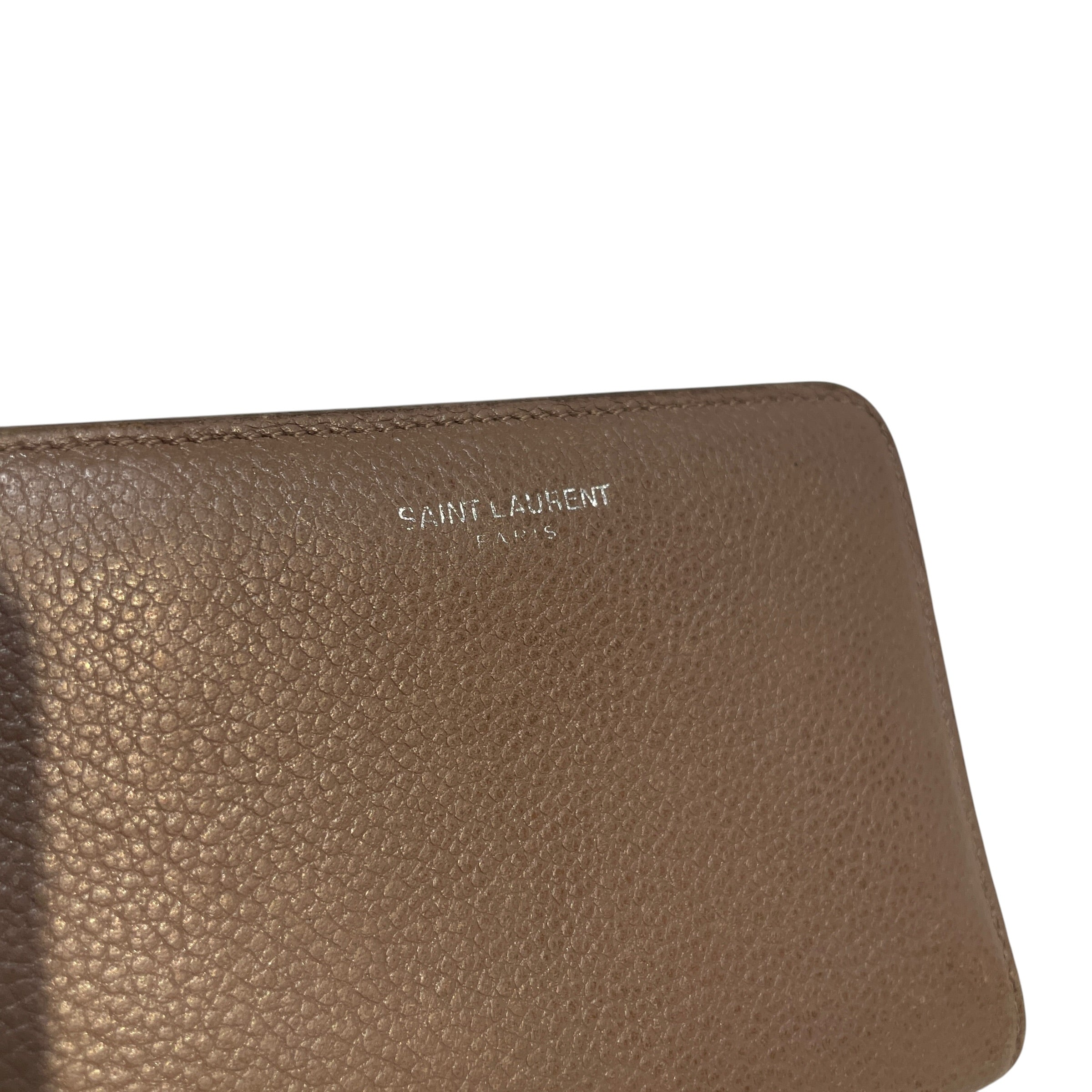 YVES SAINT LAURENT/Bifold Wallet/Monogram/Leather/GRY/Rive Gauche Compact Zip view 5