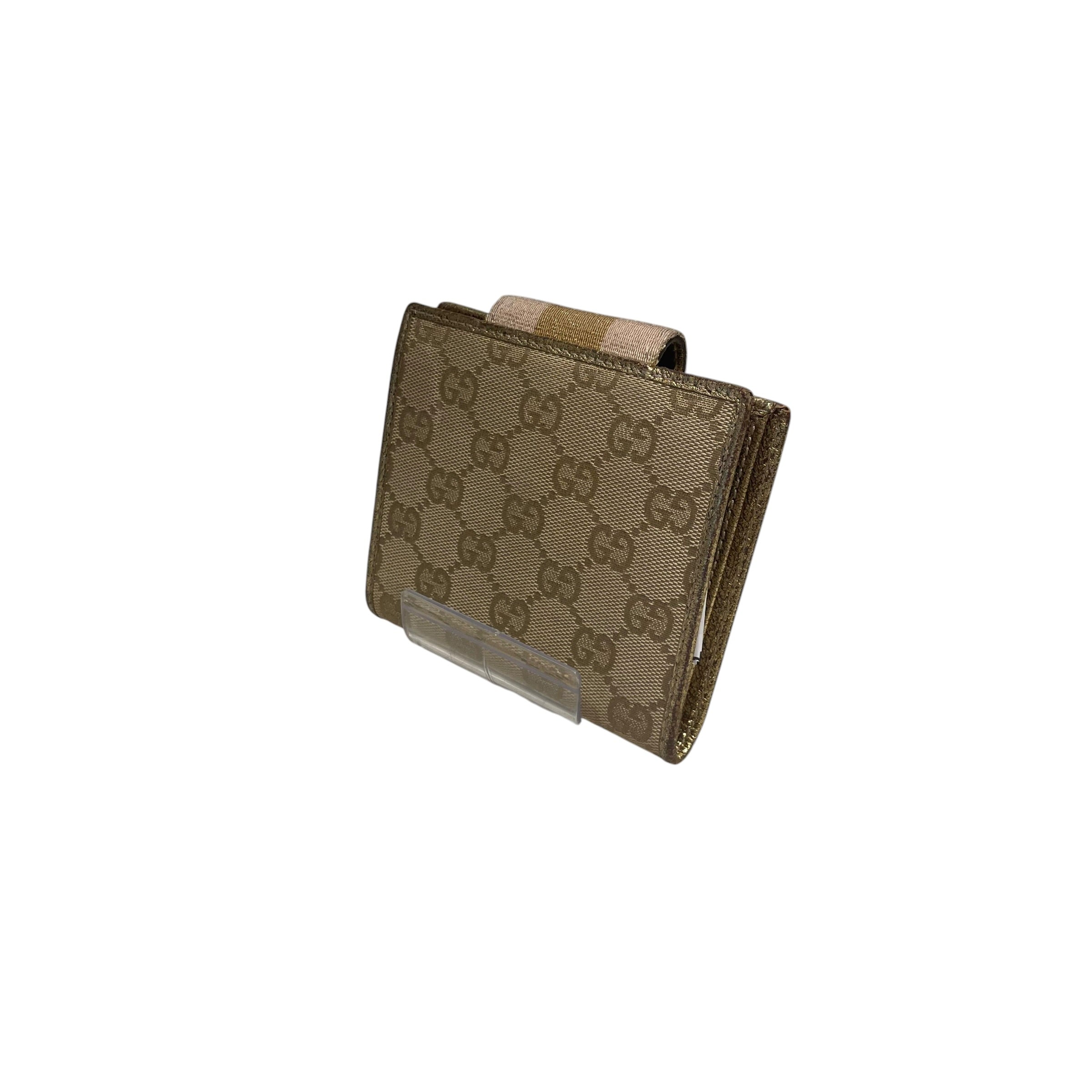 GUCCI/Wallet/Leather/BEG/L's/Pink & Gold French Flap view 3
