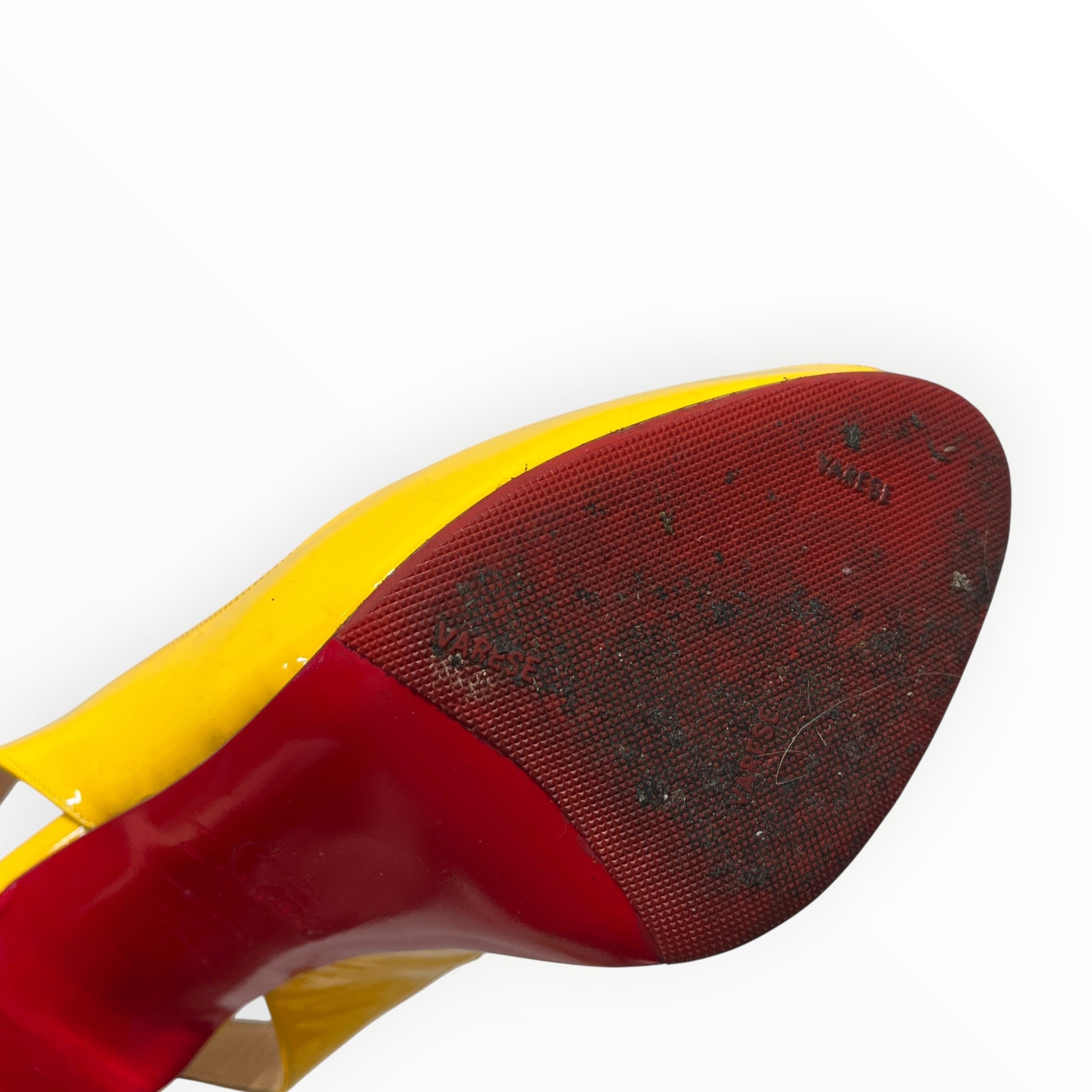 Christian Louboutin/Heels/EU 36.5/Leather/YEL/SLINGBACK/PEEP TOE view 3