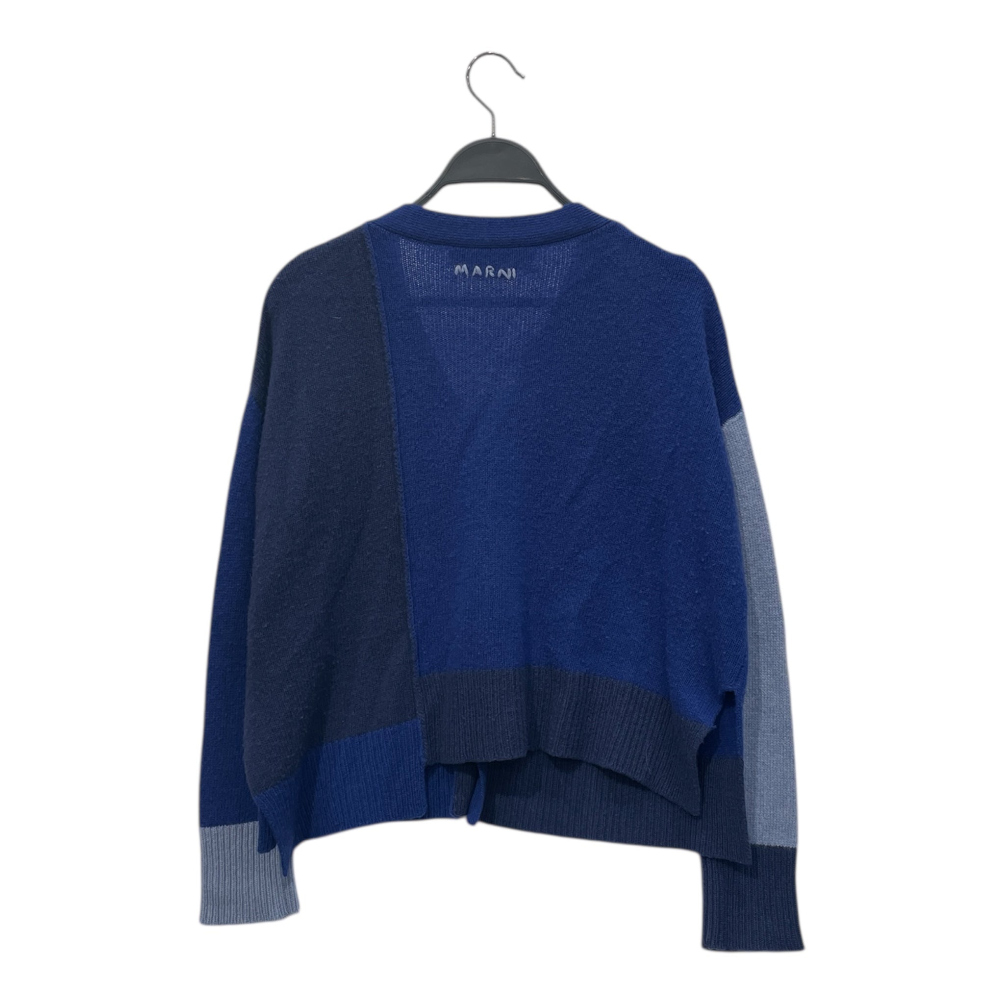MARNI/Cardigan/36/Wool/BLU/BLU/NVY SPLIT CROP CARDIGAN view 2
