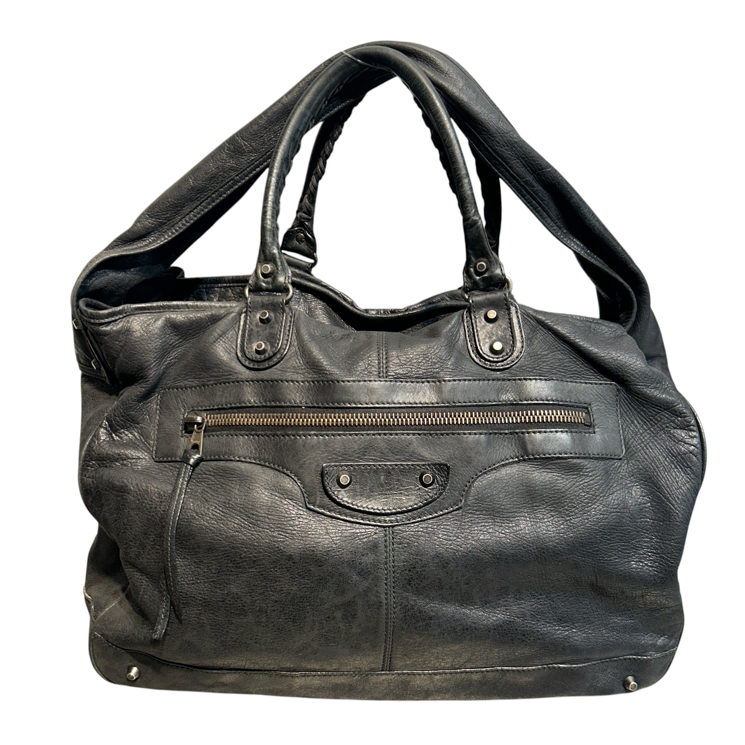 BALENCIAGA/Tote Bag/Leather/BLK/MOTO CROSS WEEKENDER view 1