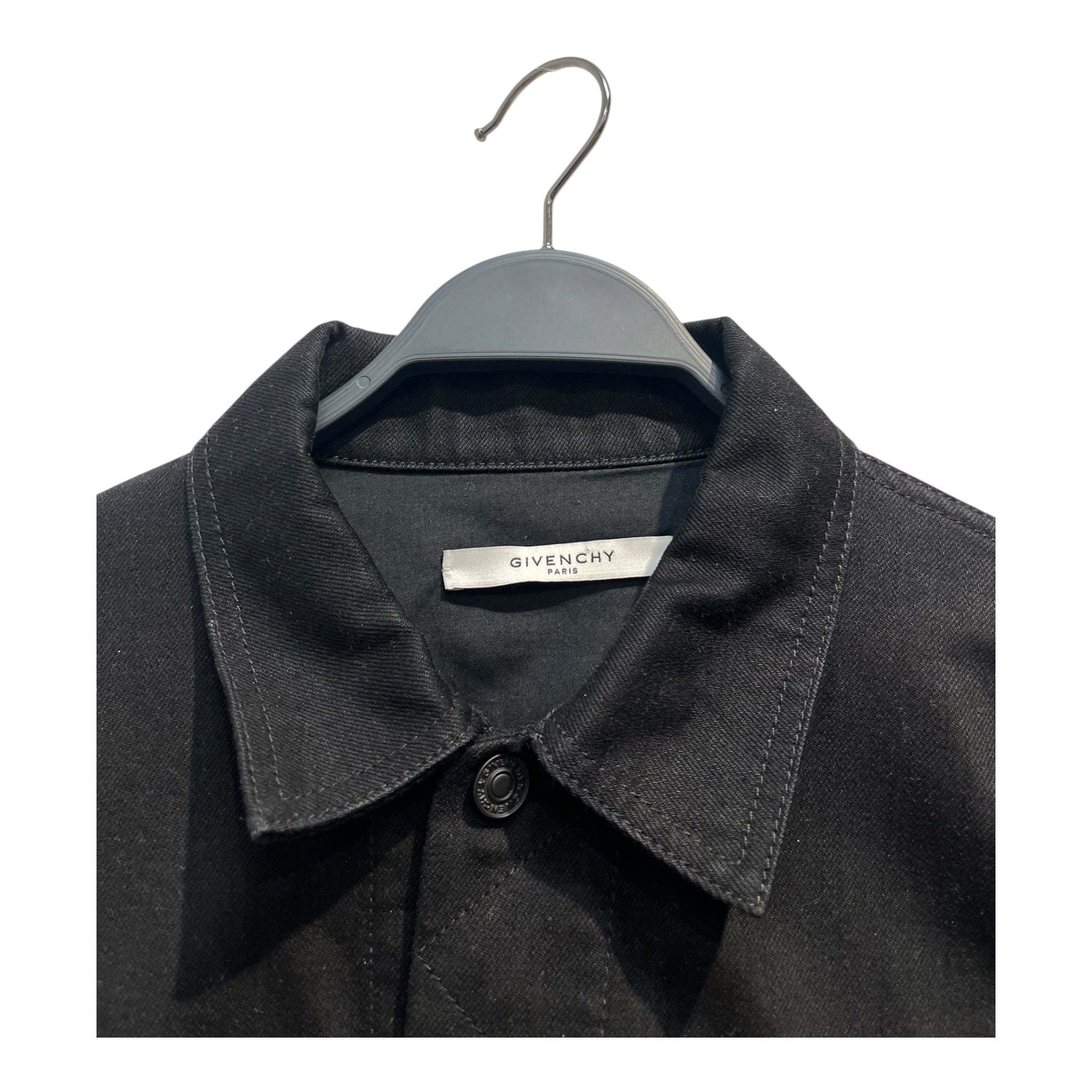 GIVENCHY/Denim Jkt/L/Cotton/BLK/LOGO OIN BACK view 3