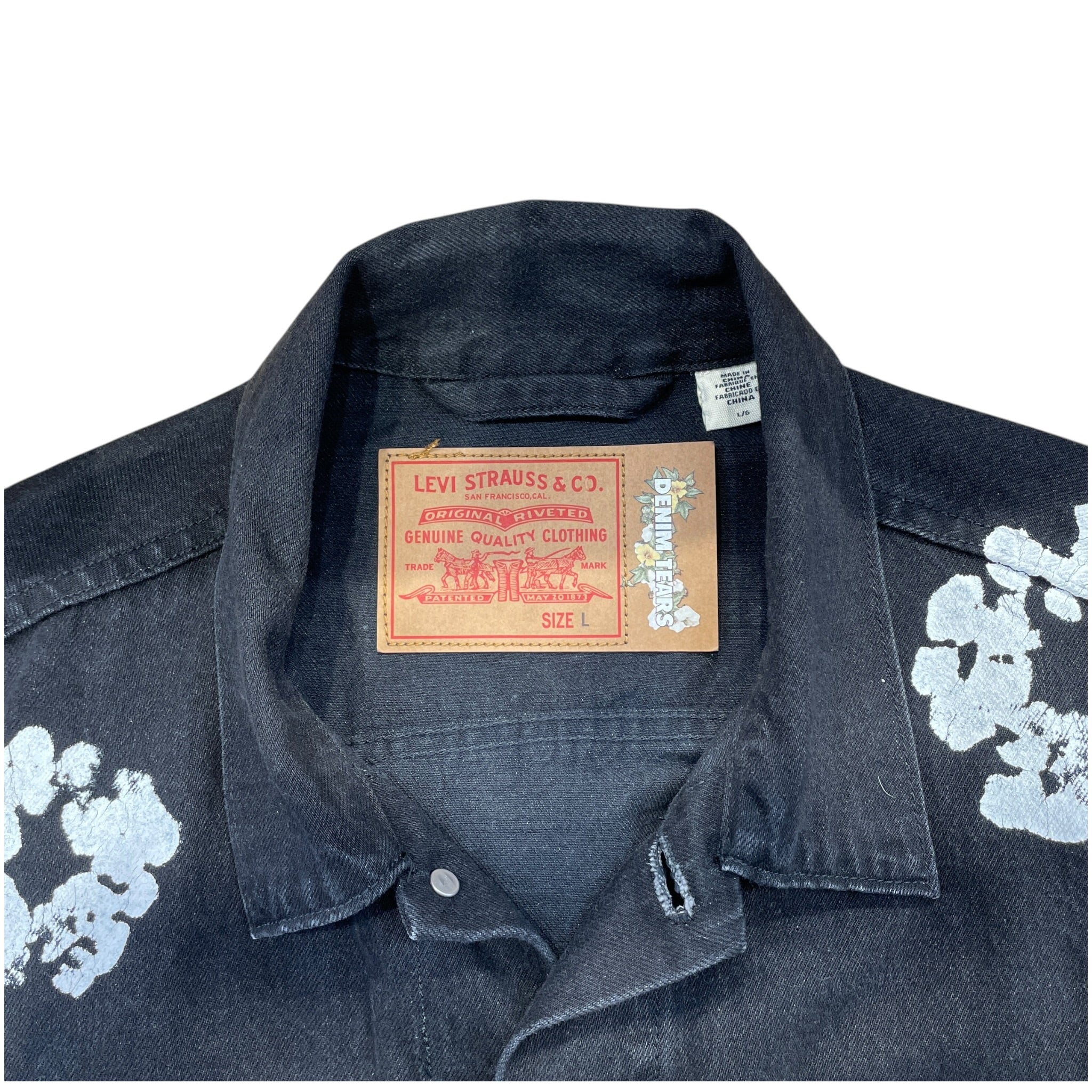 Levi's/Denim Jkt/L/Cotton/BLK/All Over Print/ view 3