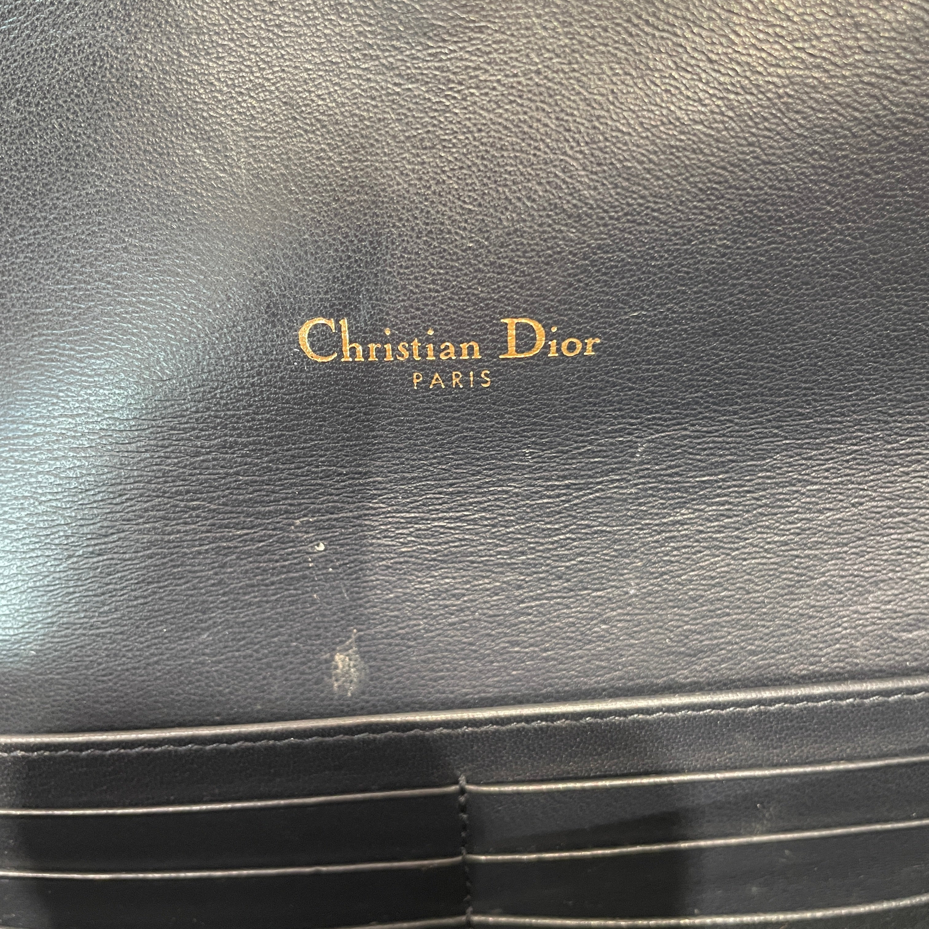 Christian Dior/Cross Body Bag/Monogram/Cotton/NVY/OBLIQUE SADDLE WALLET ON CHAIN view 3