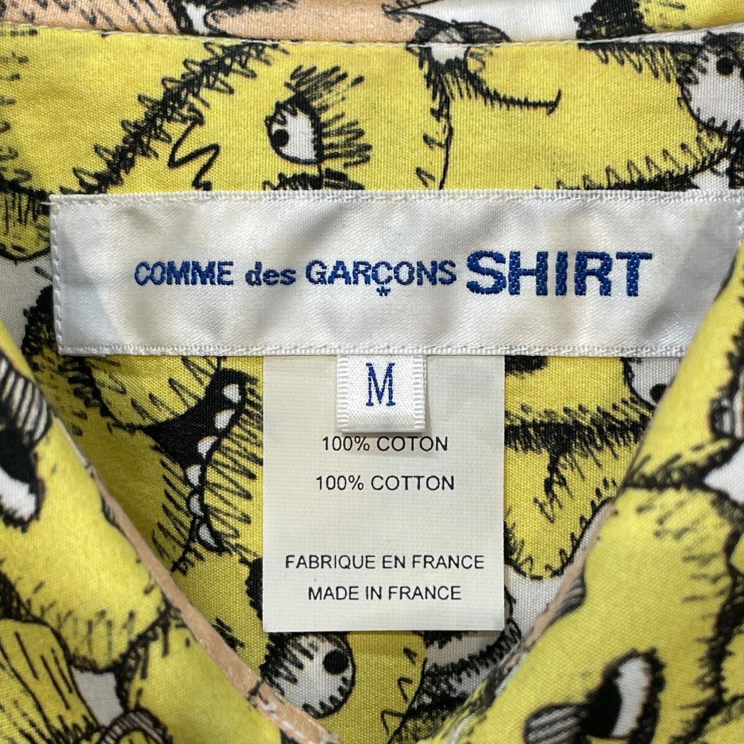 COMME des GARCONS SHIRT/KAWS/LS Shirt/M/Cotton/YEL/All Over Print/ view 3