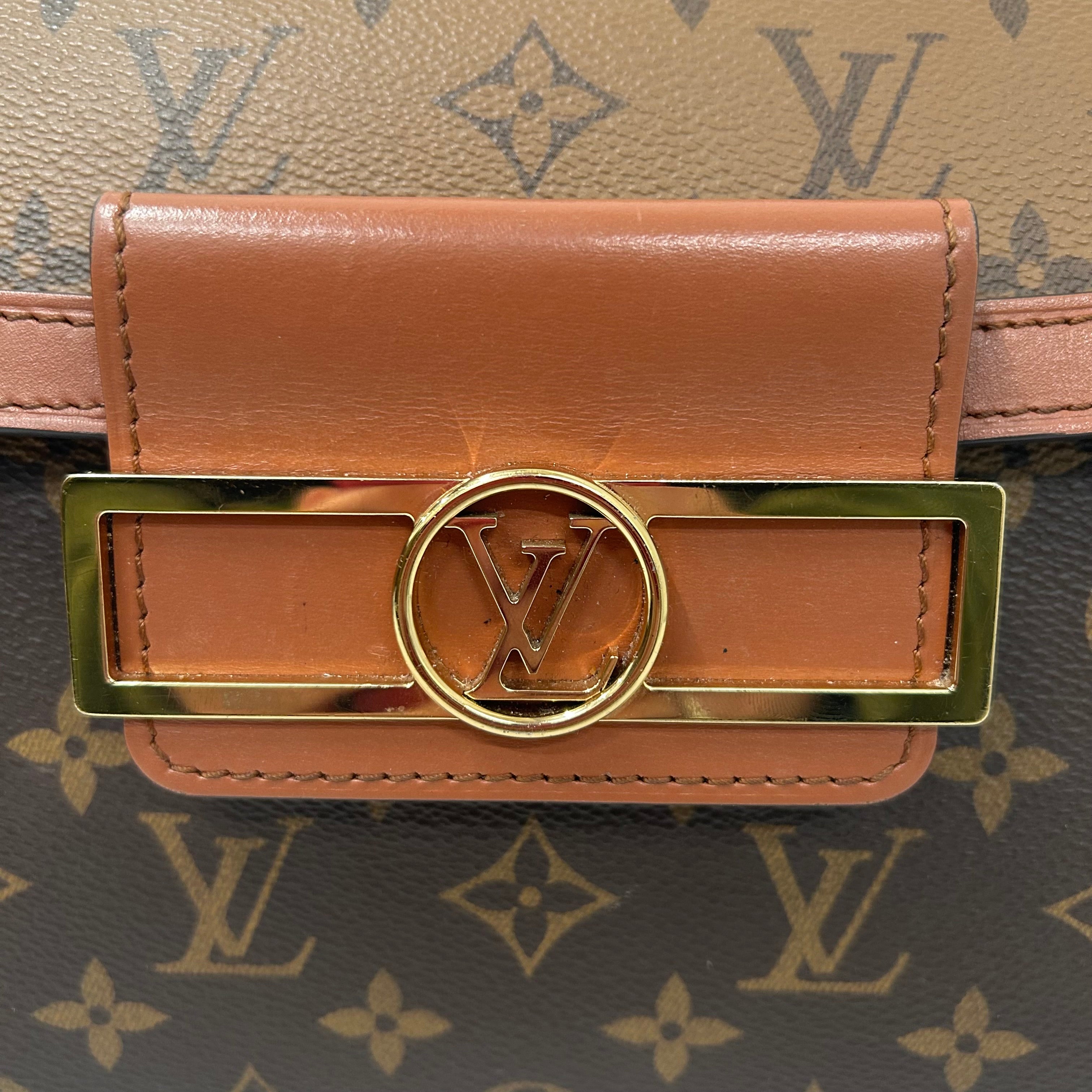 LOUIS VUITTON/Hand Bag/Monogram/Leather/BRW/reverse dauphine monogram hand view 5