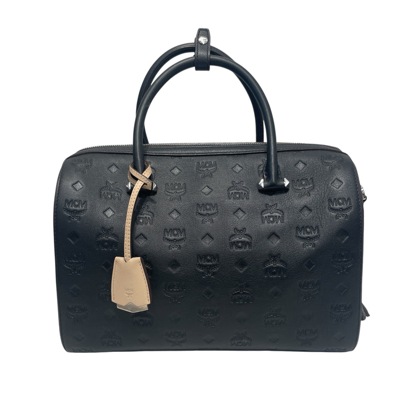 MCM/Boston Bag/OS/Monogram/Leather/BLK/Calfskin Ottomar Boston Bag