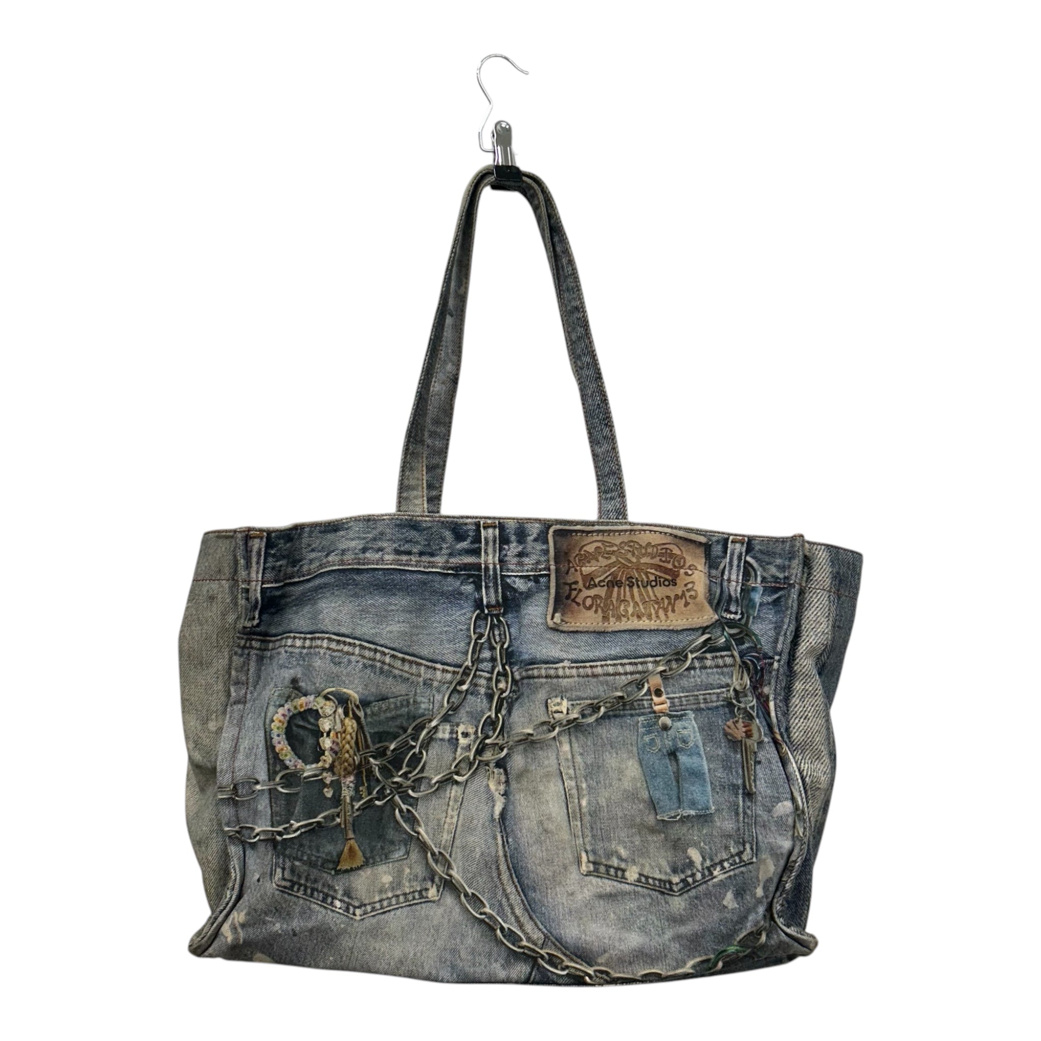 Acne Studios/Tote Bag/Graphic/Cotton/BLU/Jean Print Denim Tote view 2