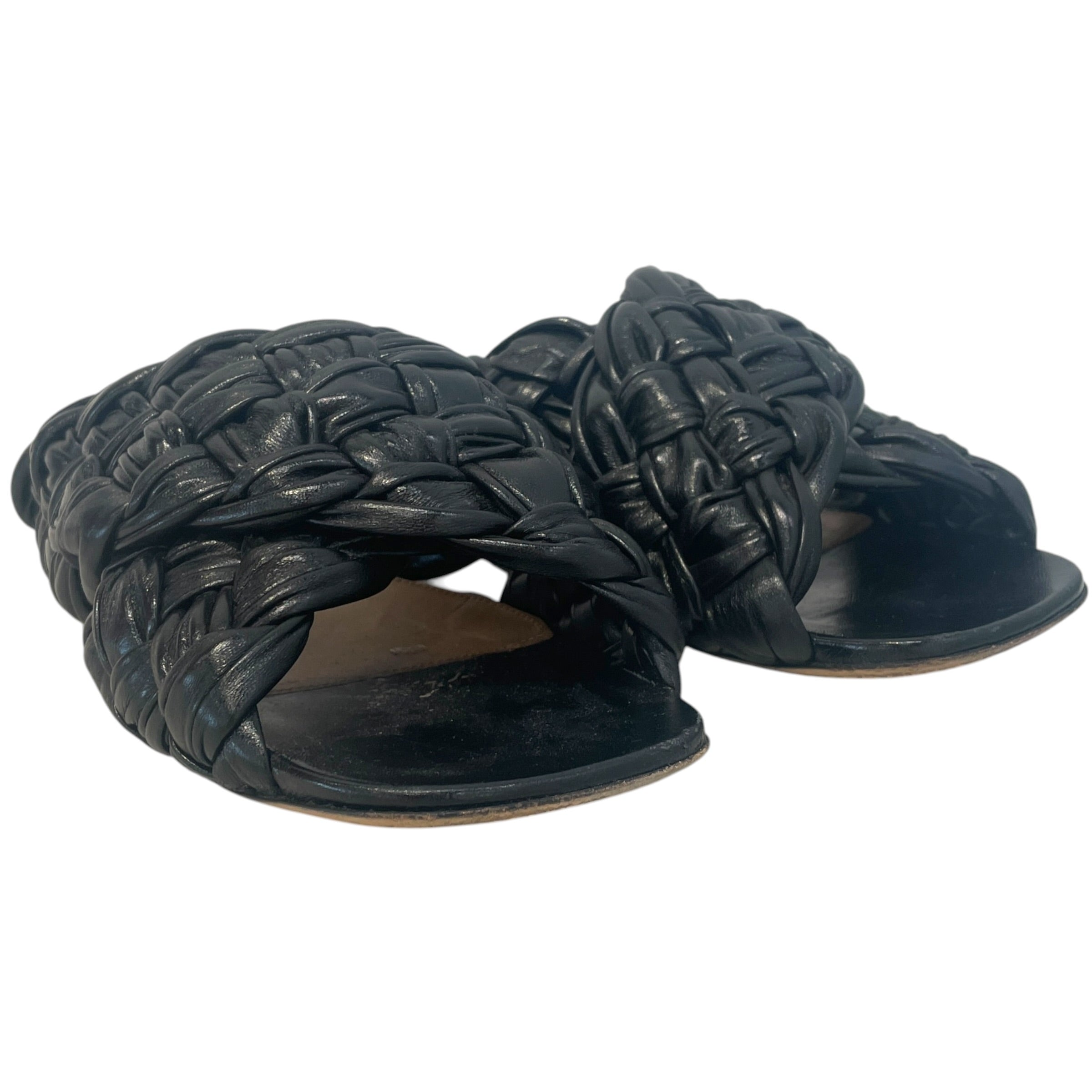 BOTTEGA VENETA/Sandals/EU 38/Leather/BLK/The Board view 1