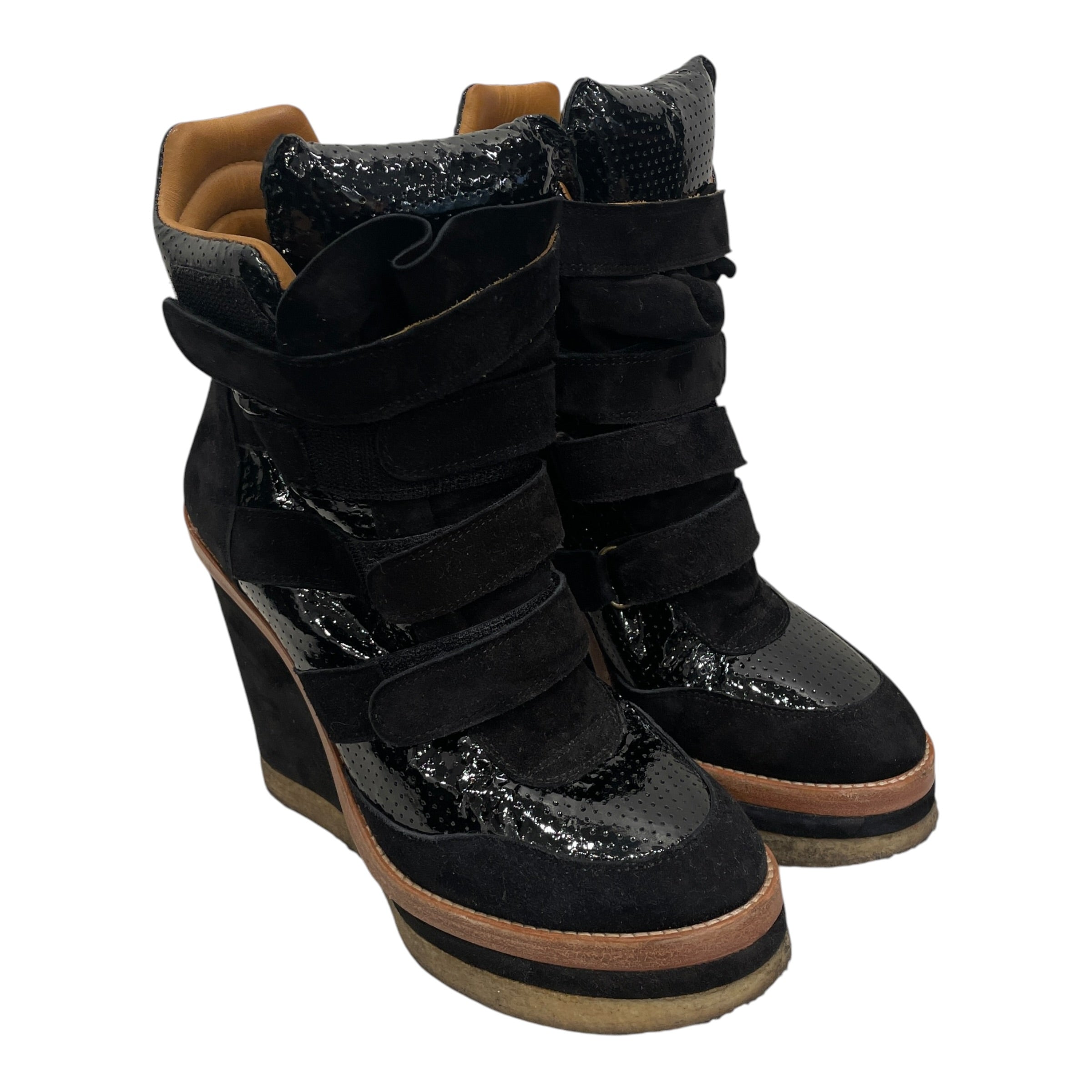 ISABEL MARANT/Hi-Sneakers/EU 40/Suede/BLK/IB BLK PATENT BLK BRWN BENNY W view 1