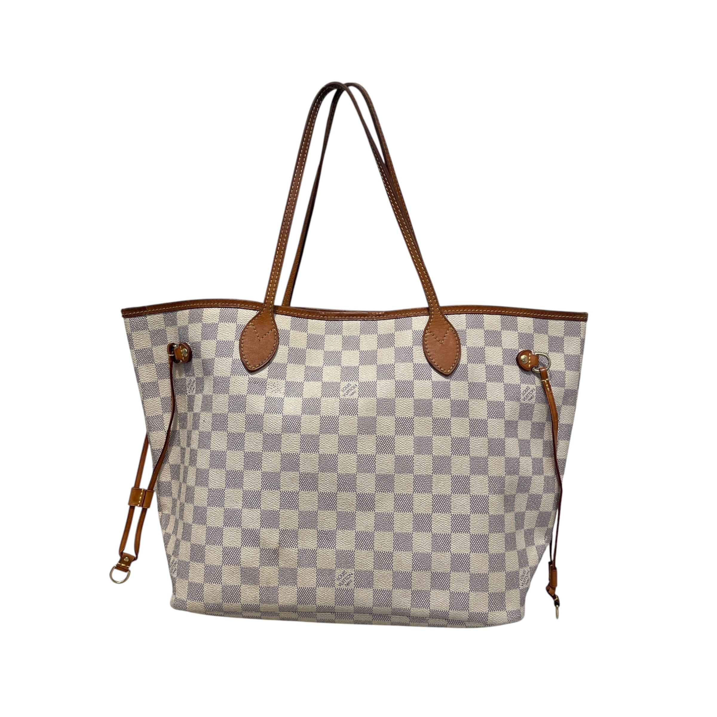 LOUIS VUITTON/Tote Bag/Leather/WHT/Damier Azur view 1