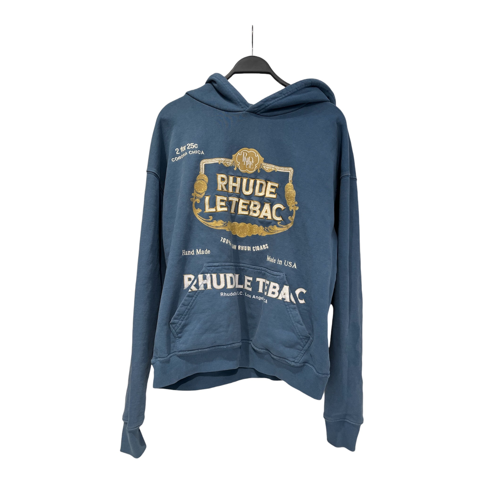 RHUDE/Hoodie/S/Cotton/BLU/90069 LETEBAC BLU/GLD view 1