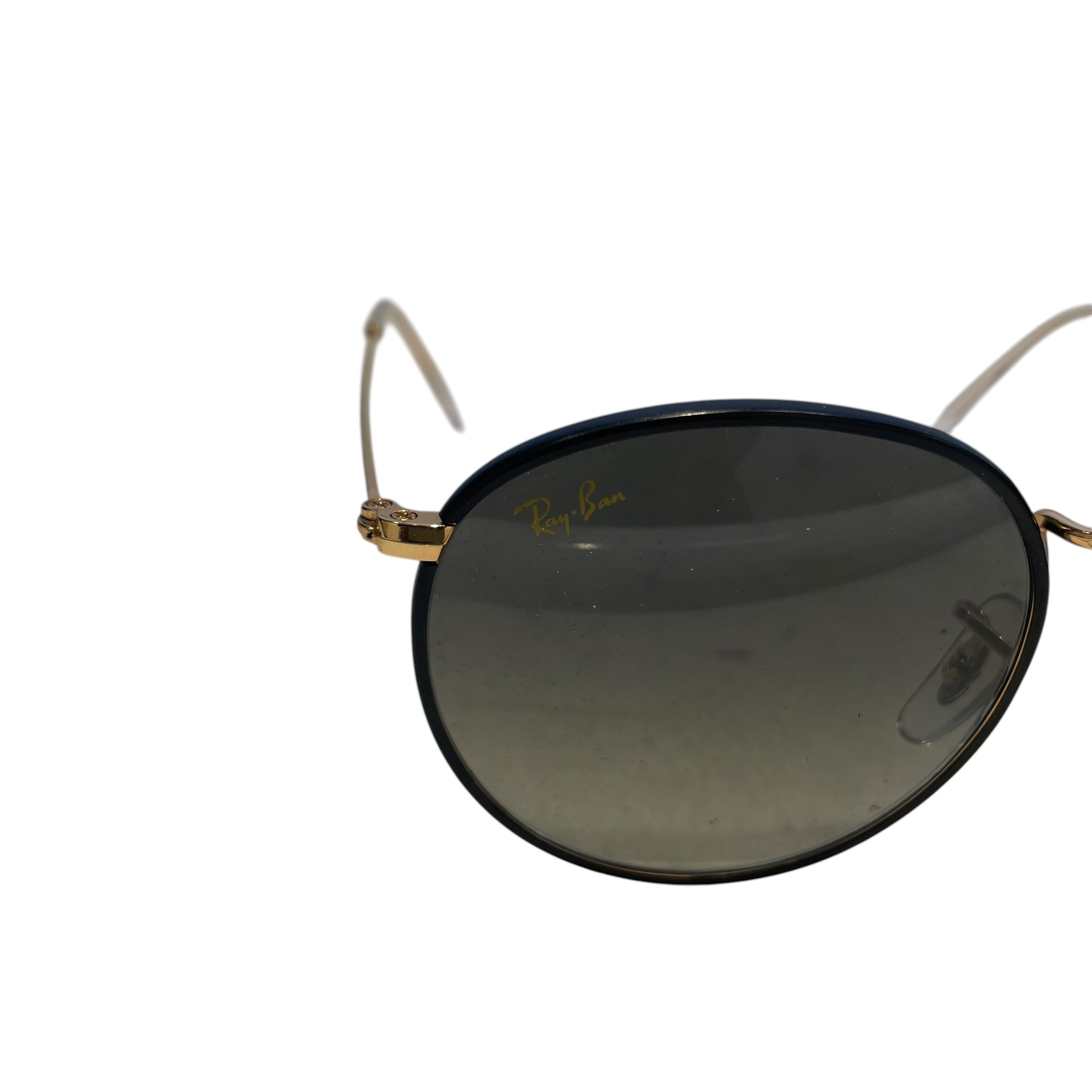 Ray-Ban/Sunglasses/Metal/GLD/L's/round metal/blk frame view 2