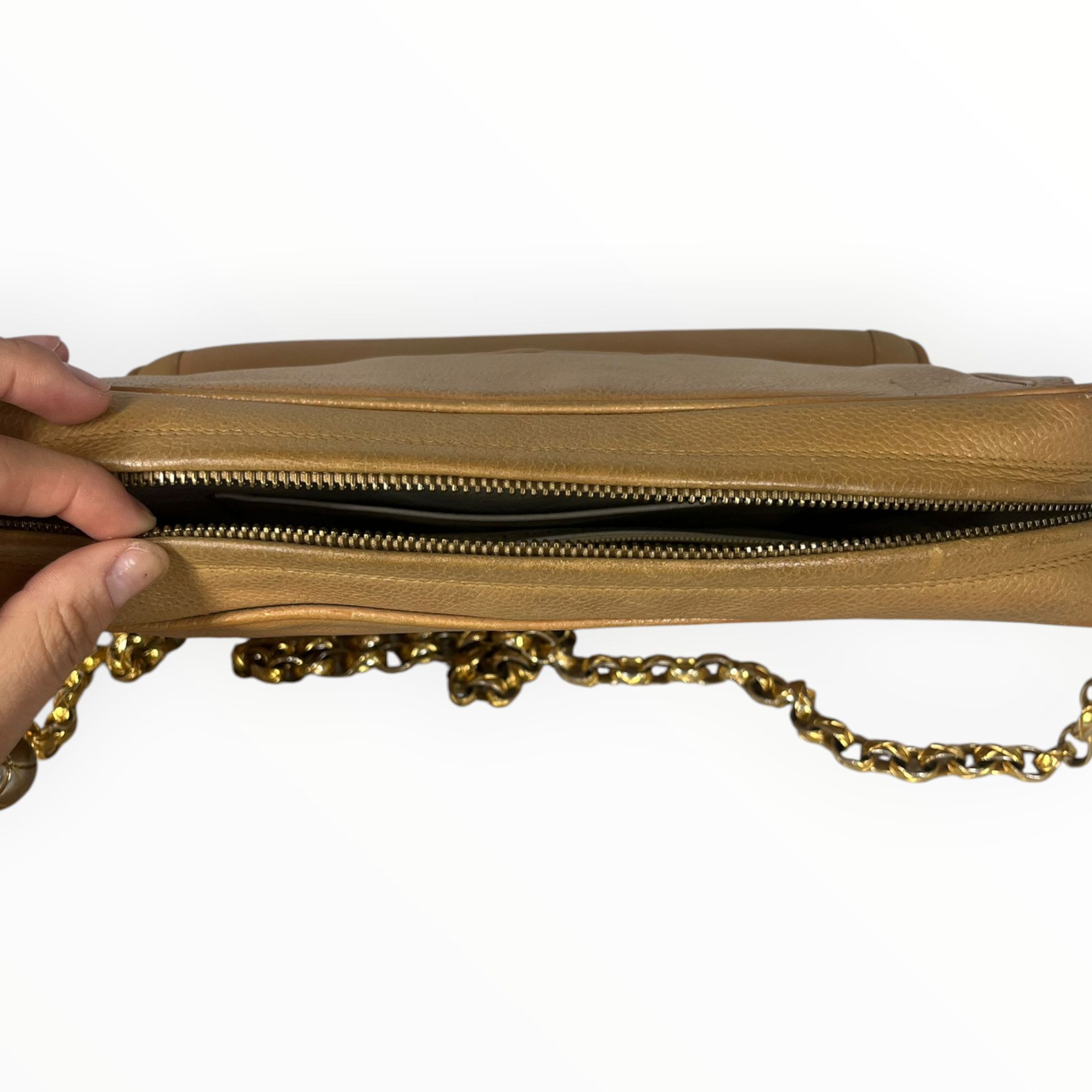 CHANEL/Bag/Leather/BEG/Cavier Gold Ball Shoulder Bag view 4