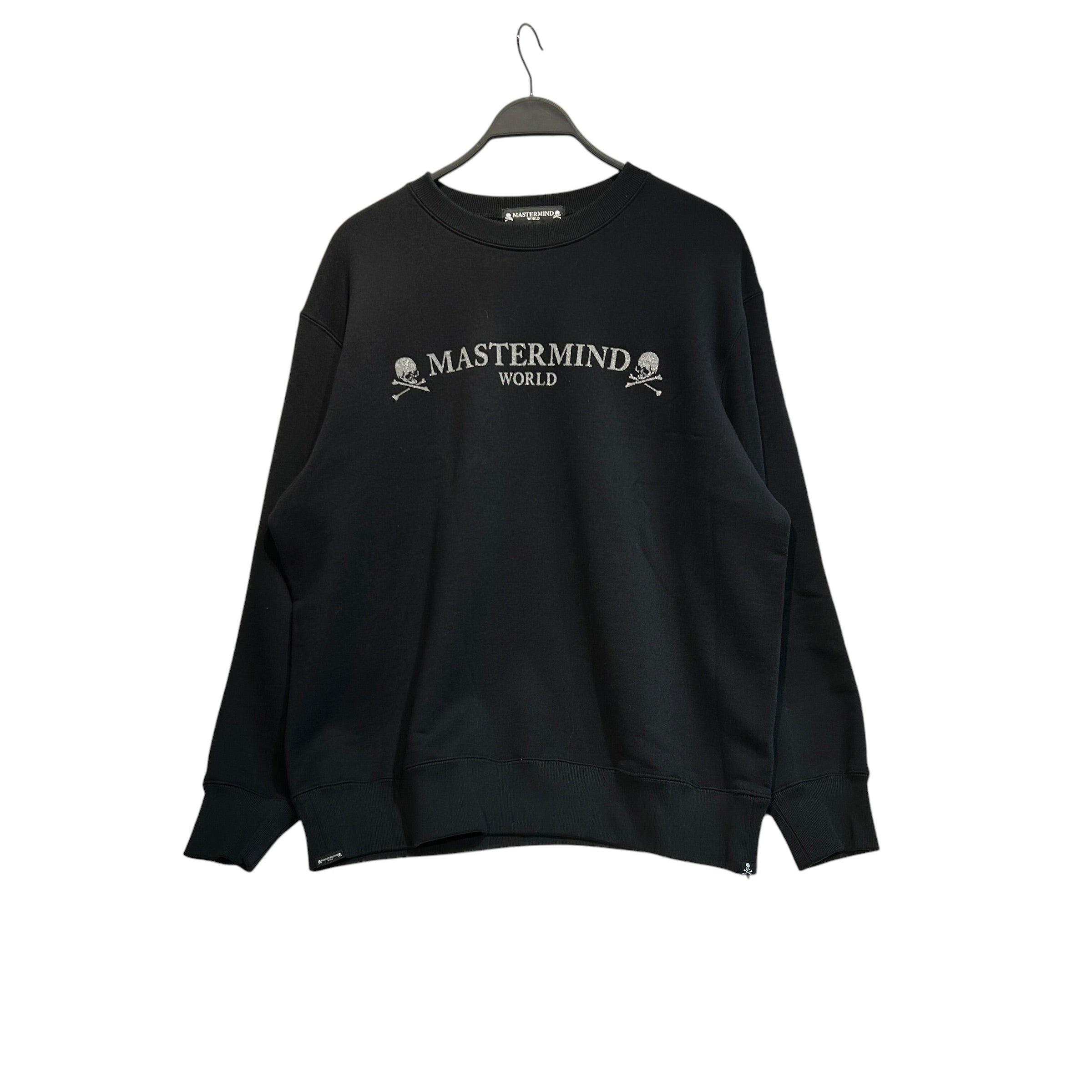 MASTERMIND WORLD/Sweatshirt/M/Cotton/BLK/glitter logo and skull view 1