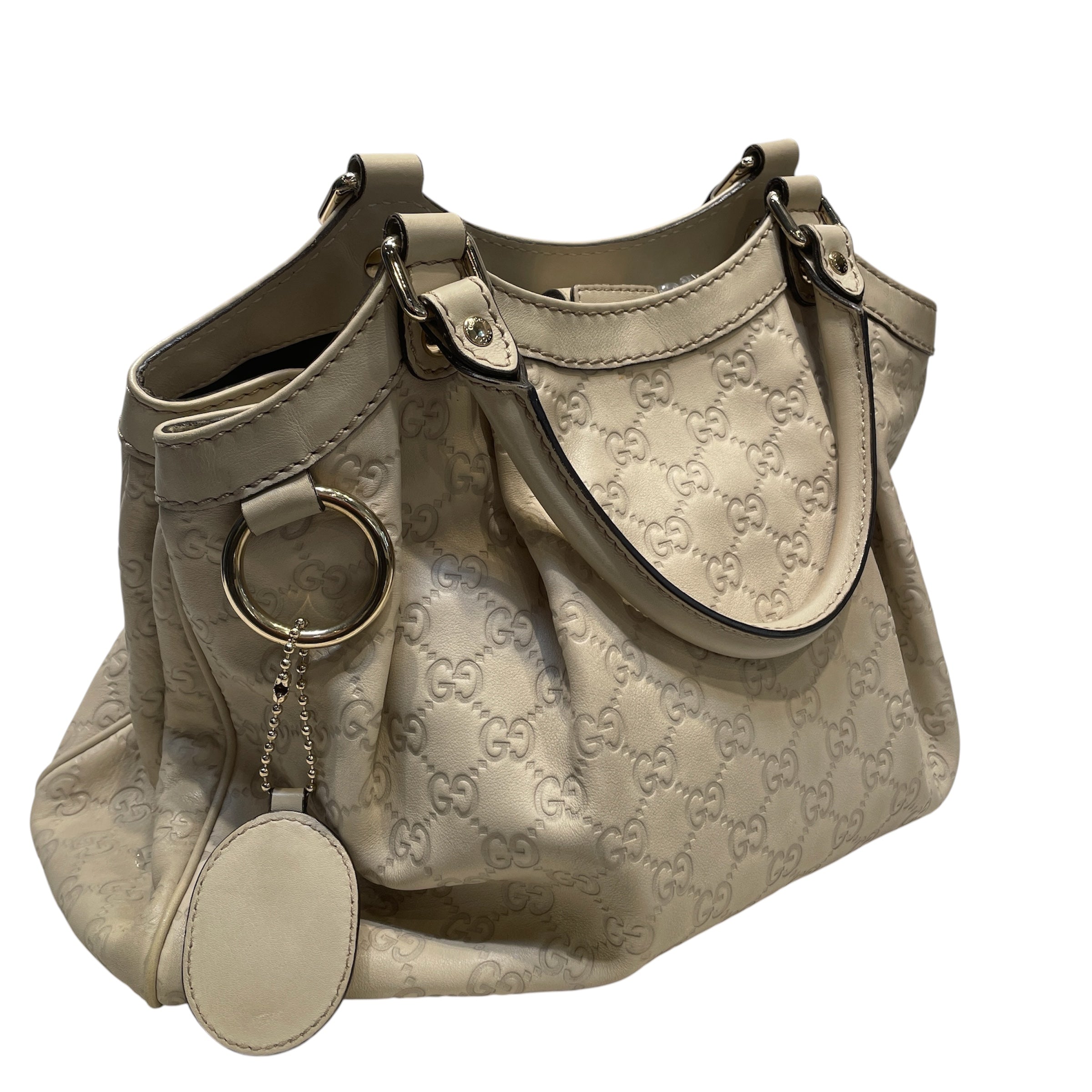 GUCCI/Hand Bag/Leather/CRM/guccissima sukey tote view 3