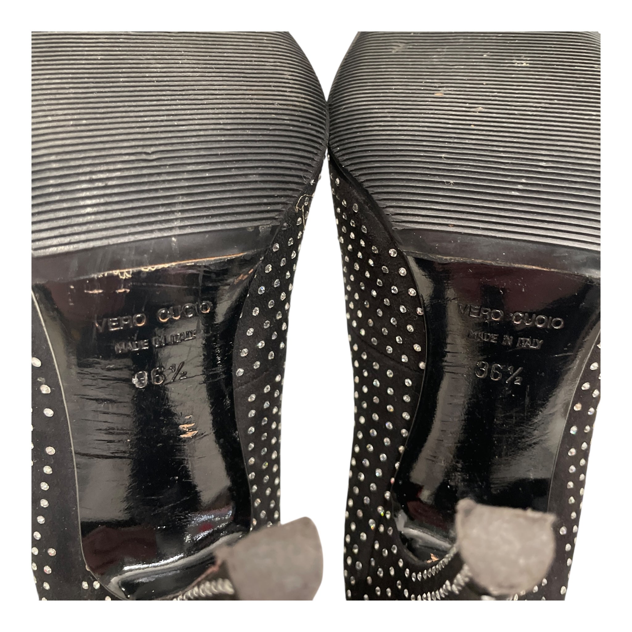 Giuseppe Zanotti/BALMAIN/Heels/EU 36.5/All Over Print/Suede/BLK/VIBRAM SOLE ALL OVER STUD view 8