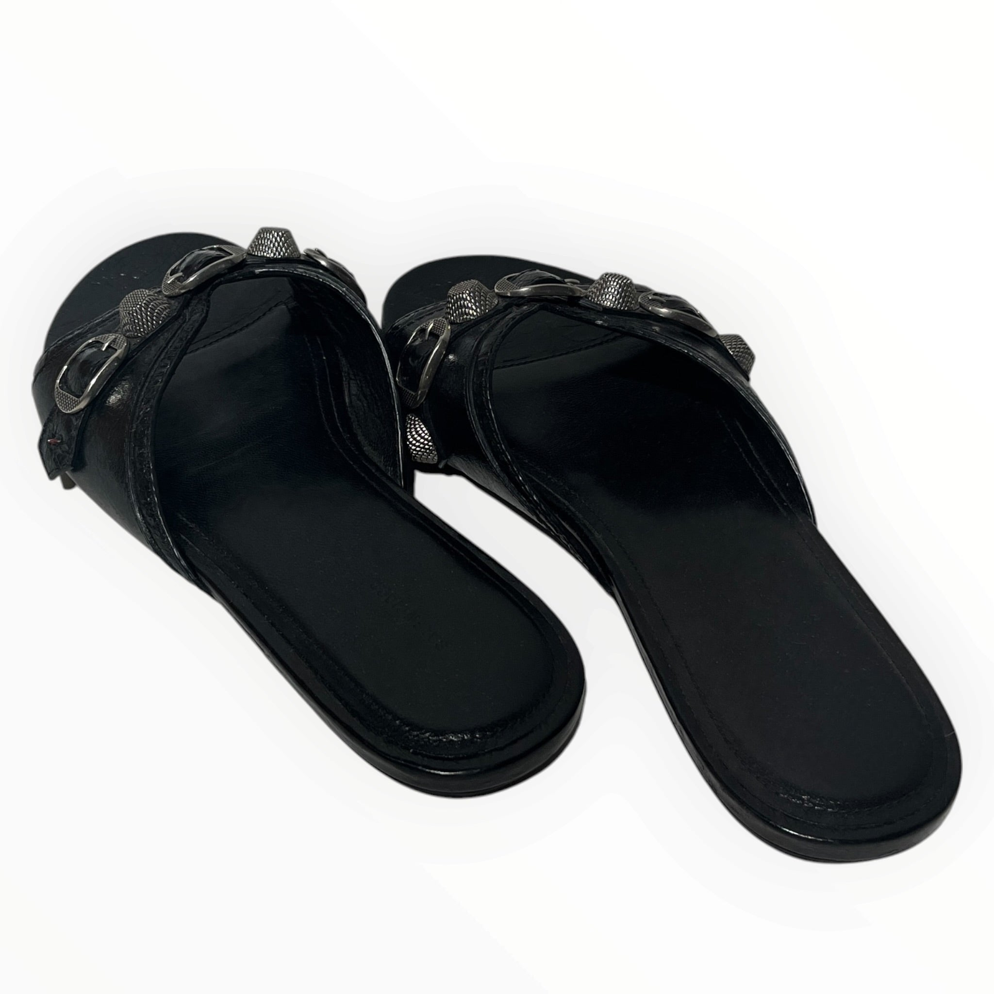 BALENCIAGA/Sandals/US 6.5/Leather/BLK/LE CAGOLE SLIDE view 2