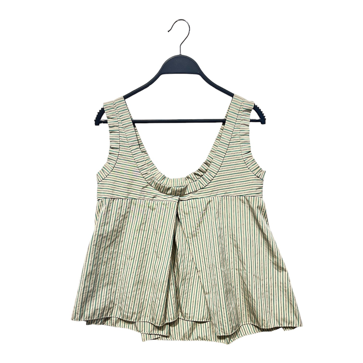 MARNI/Blouse/40/Stripe/Polyester/GRN/Round neck pleated view 2
